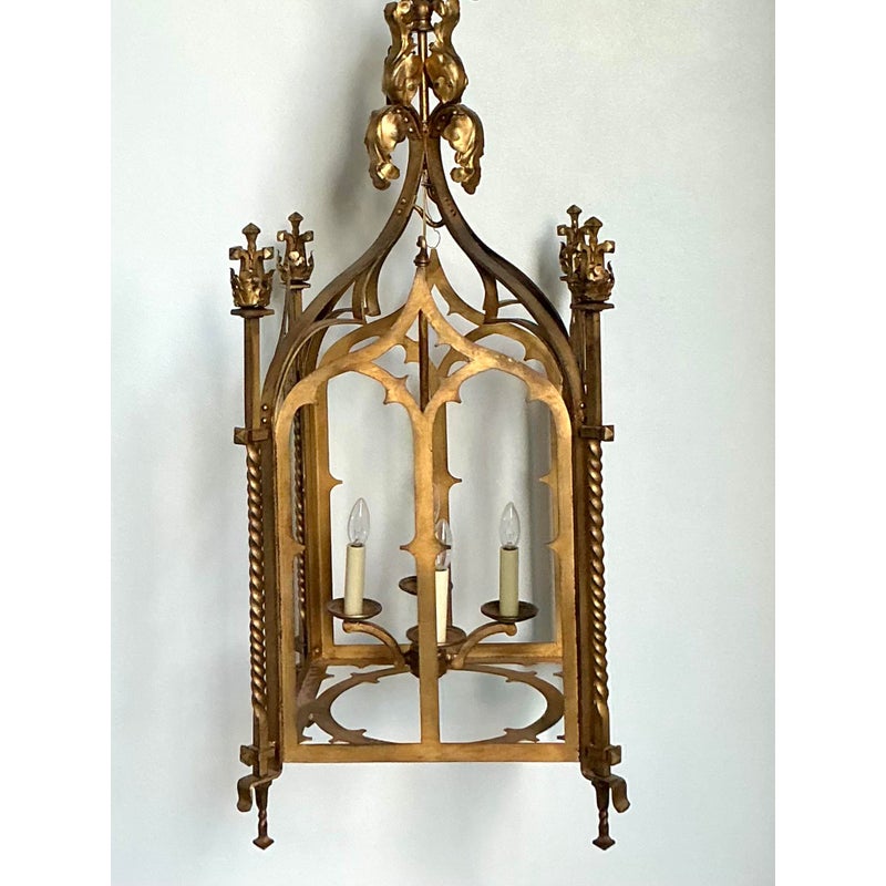 Vintage Gothic Gilt Lantern - Back view