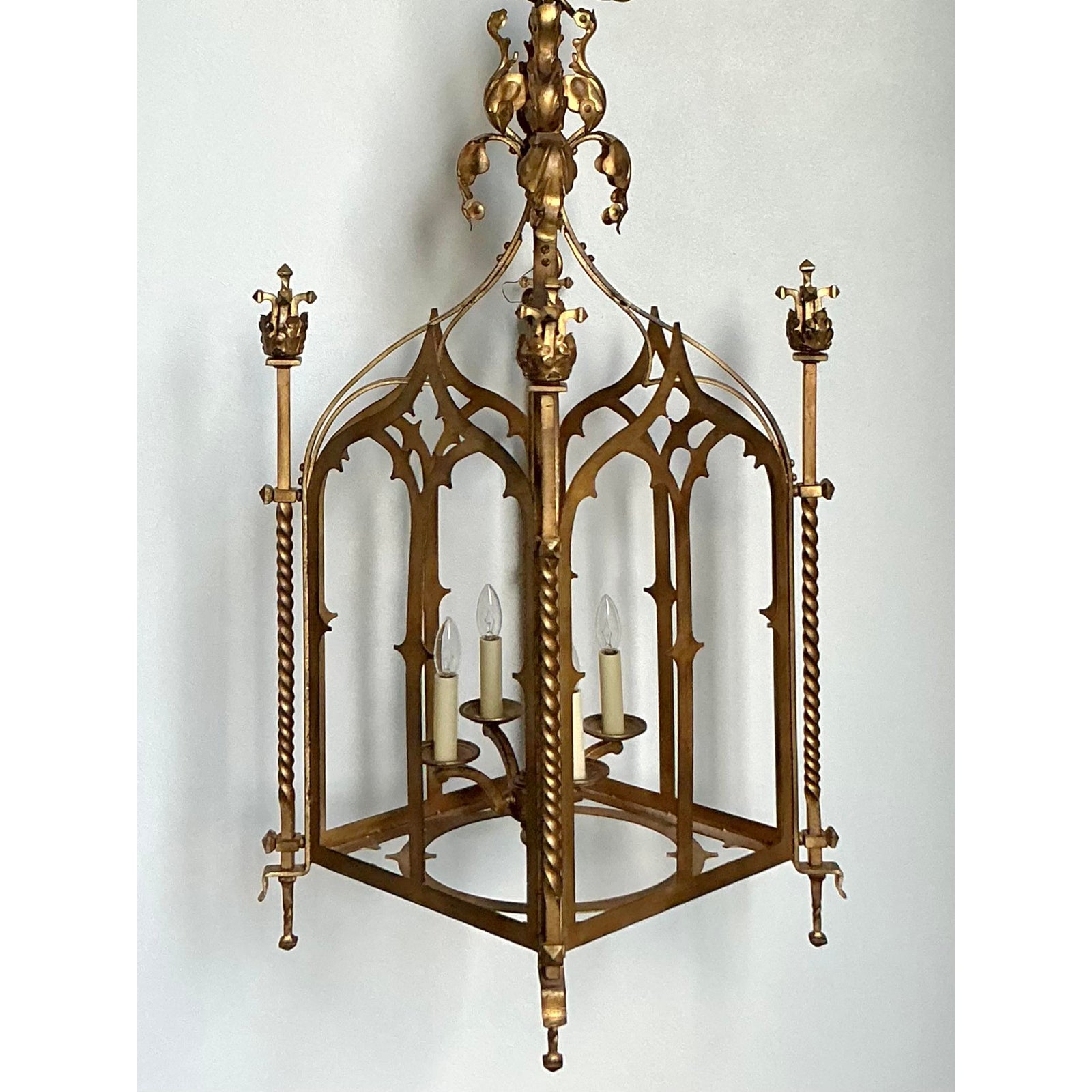 Vintage Gothic Gilt Lantern - Top view