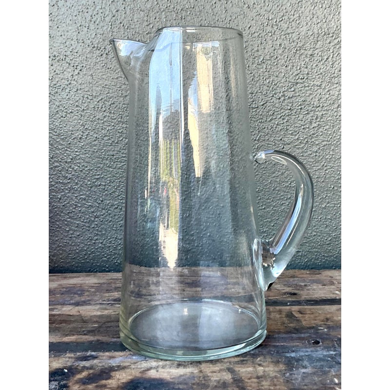 Vintage Boho Blown Glass Pitcher - Detail view