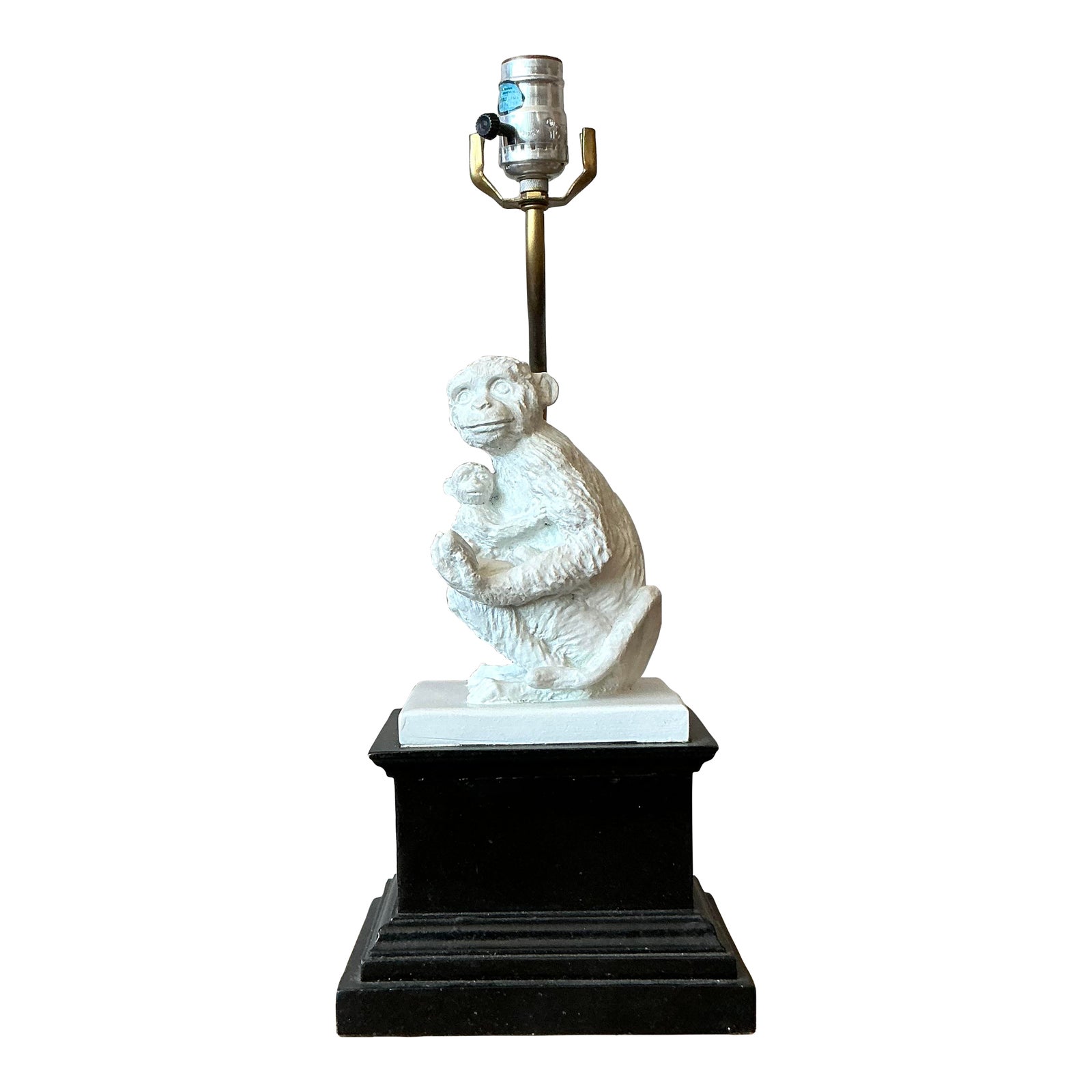 Vintage Boho Plaster Monkey Lamp