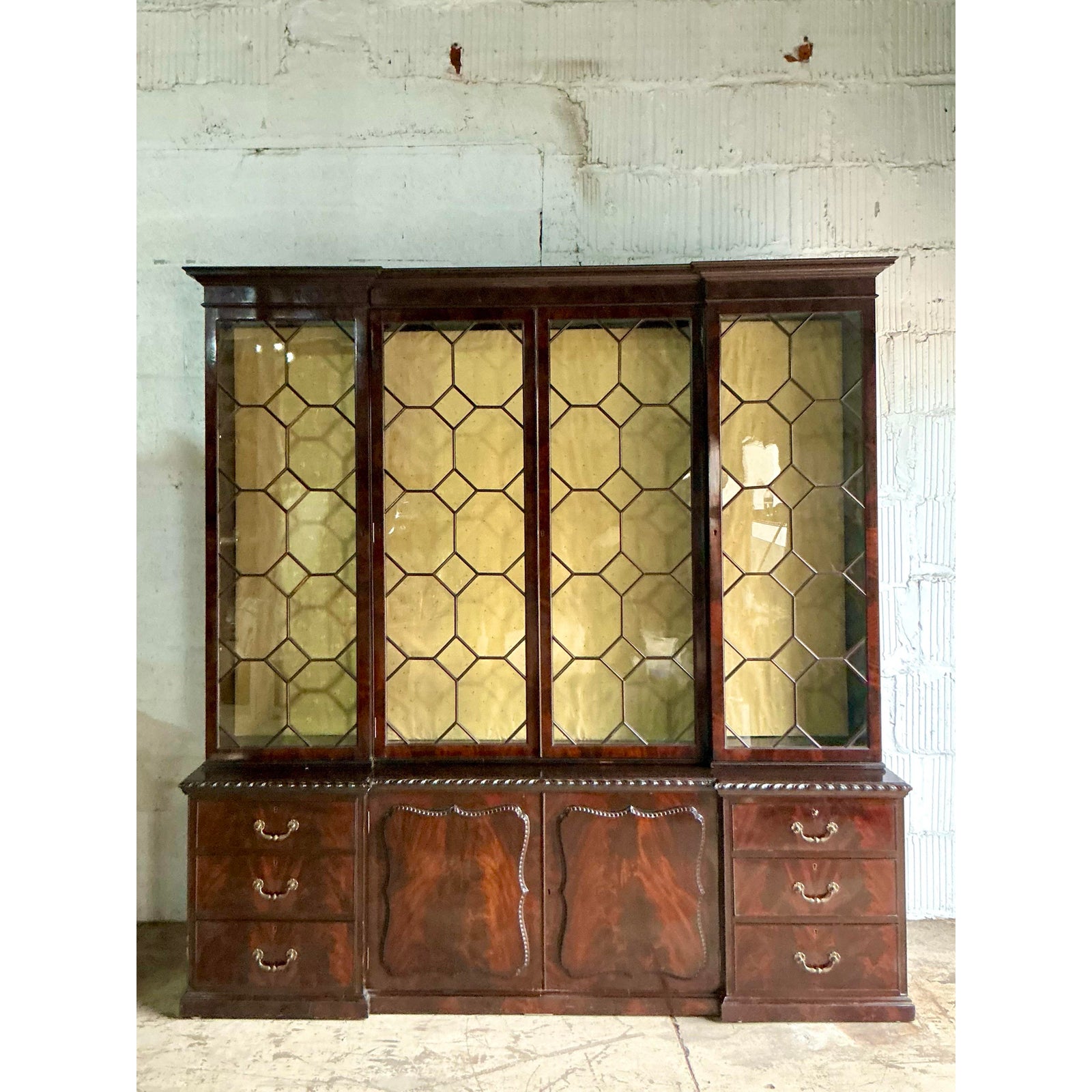 Vintage Regency George III Mahogany Breakfront - Back view