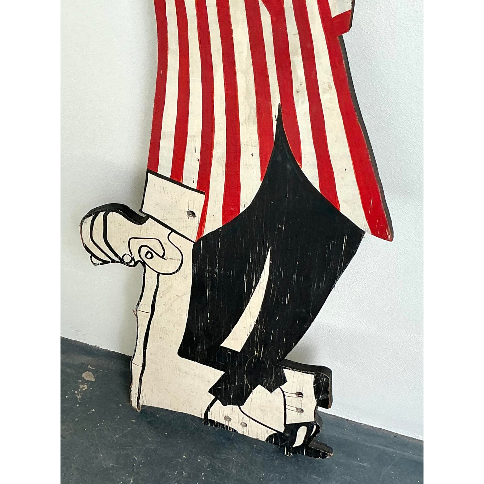 Vintage Boho Life Size Wooden Character Sign - Side view