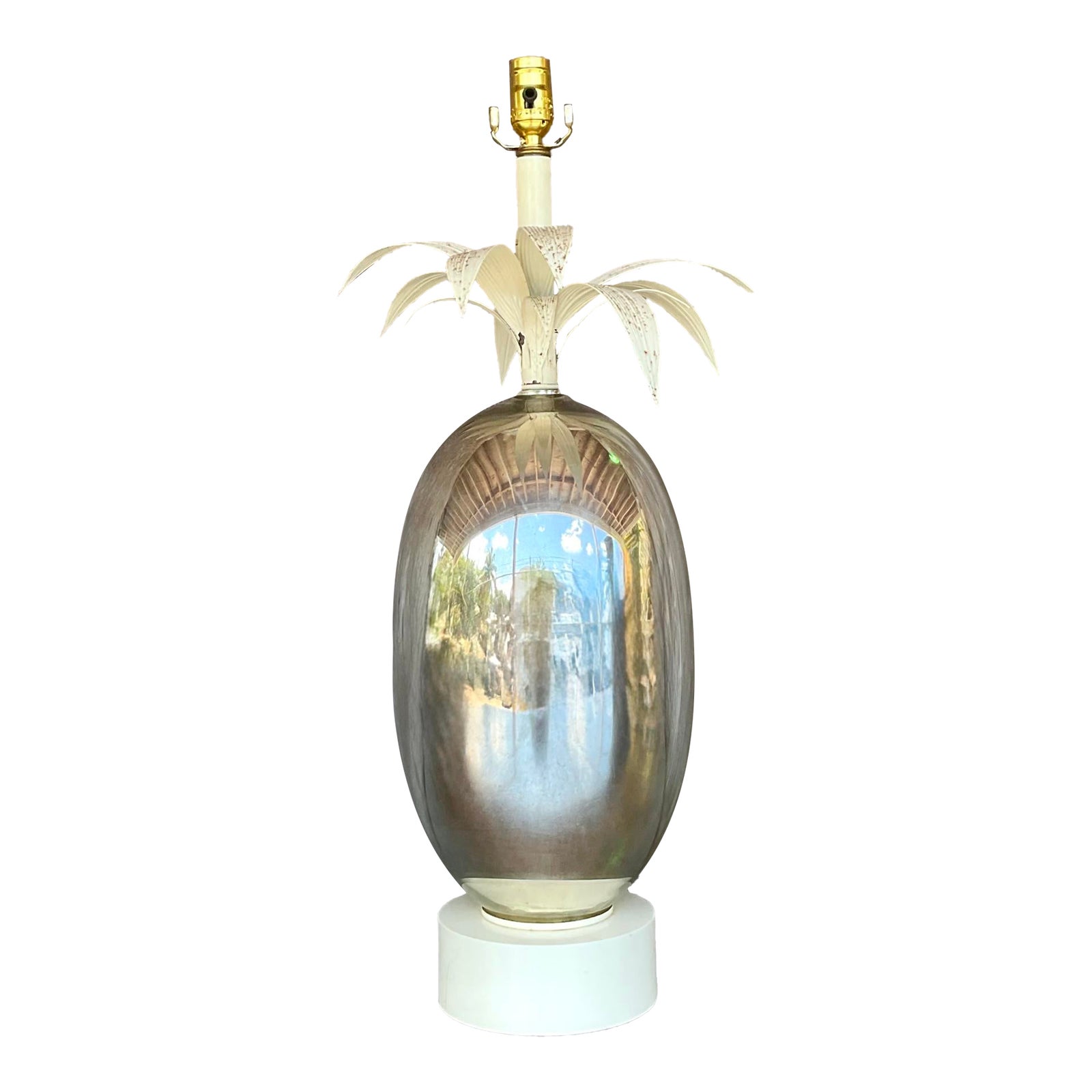 Vintage Coastal Mercury Palm Lamp