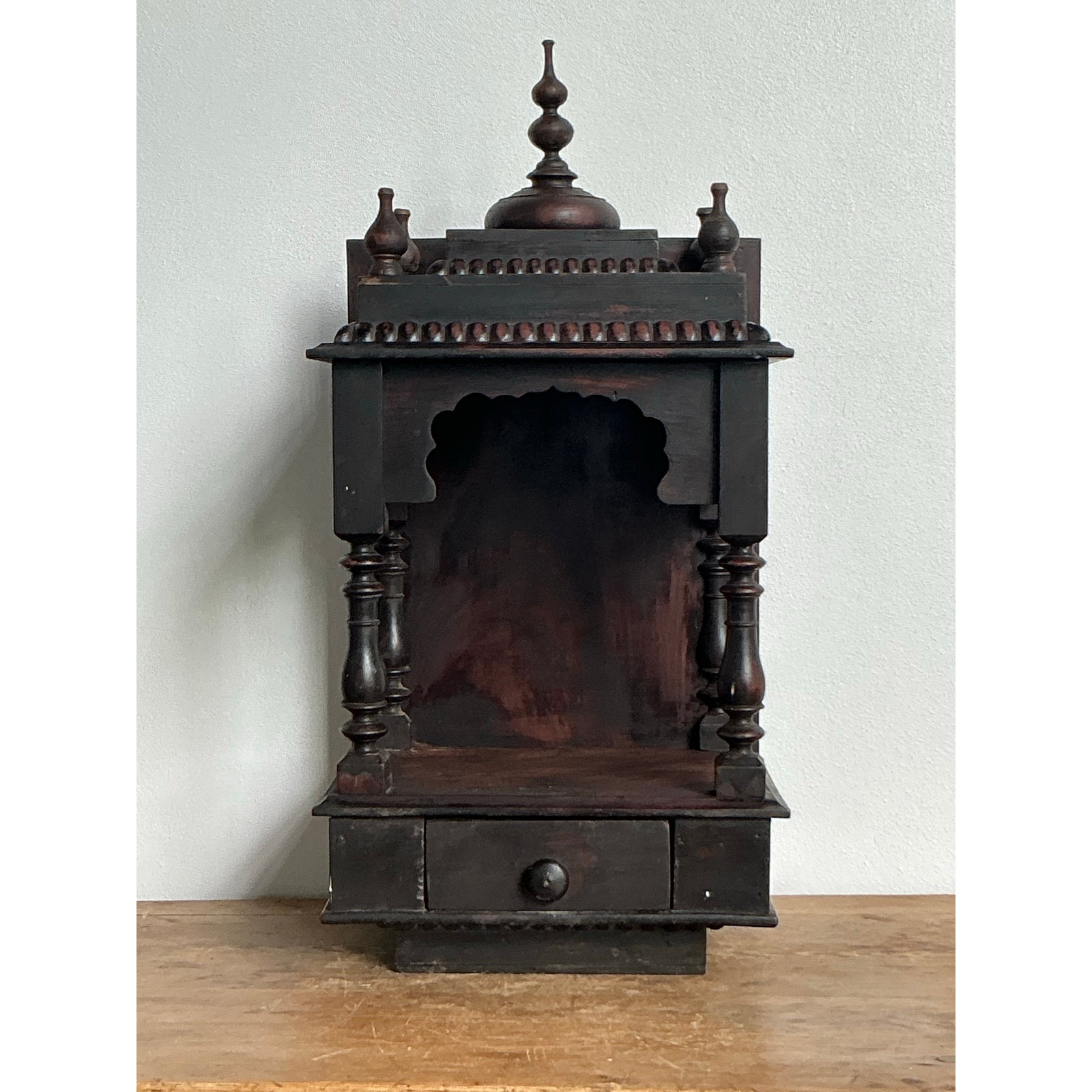 Vintage Boho Carved Wood Altar - Side view