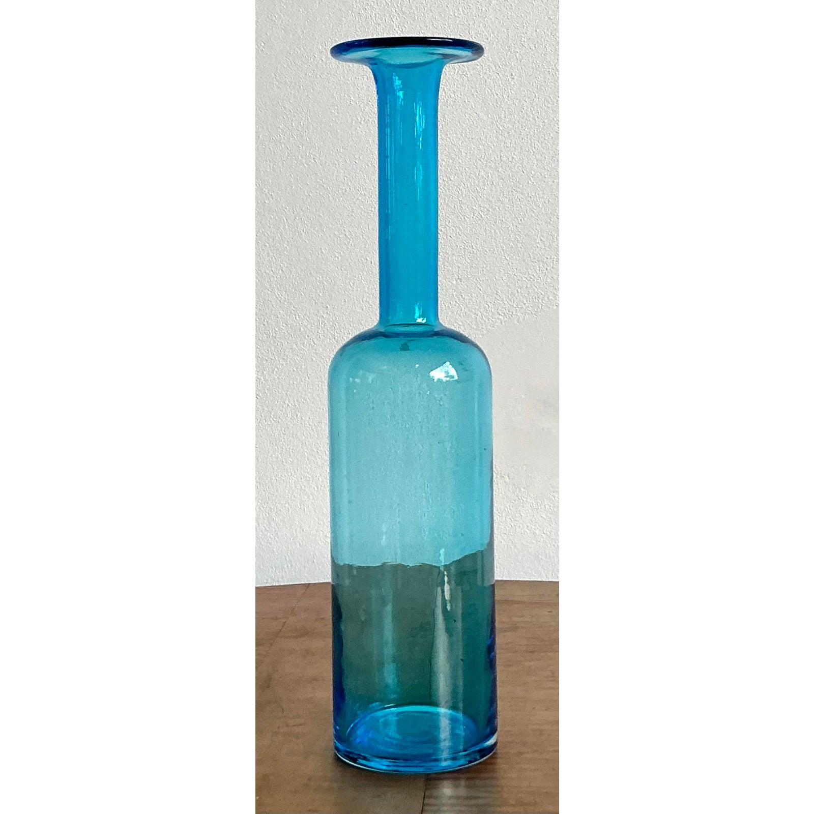 Vintage Boho Holmegaatd Glass Vase - Side view