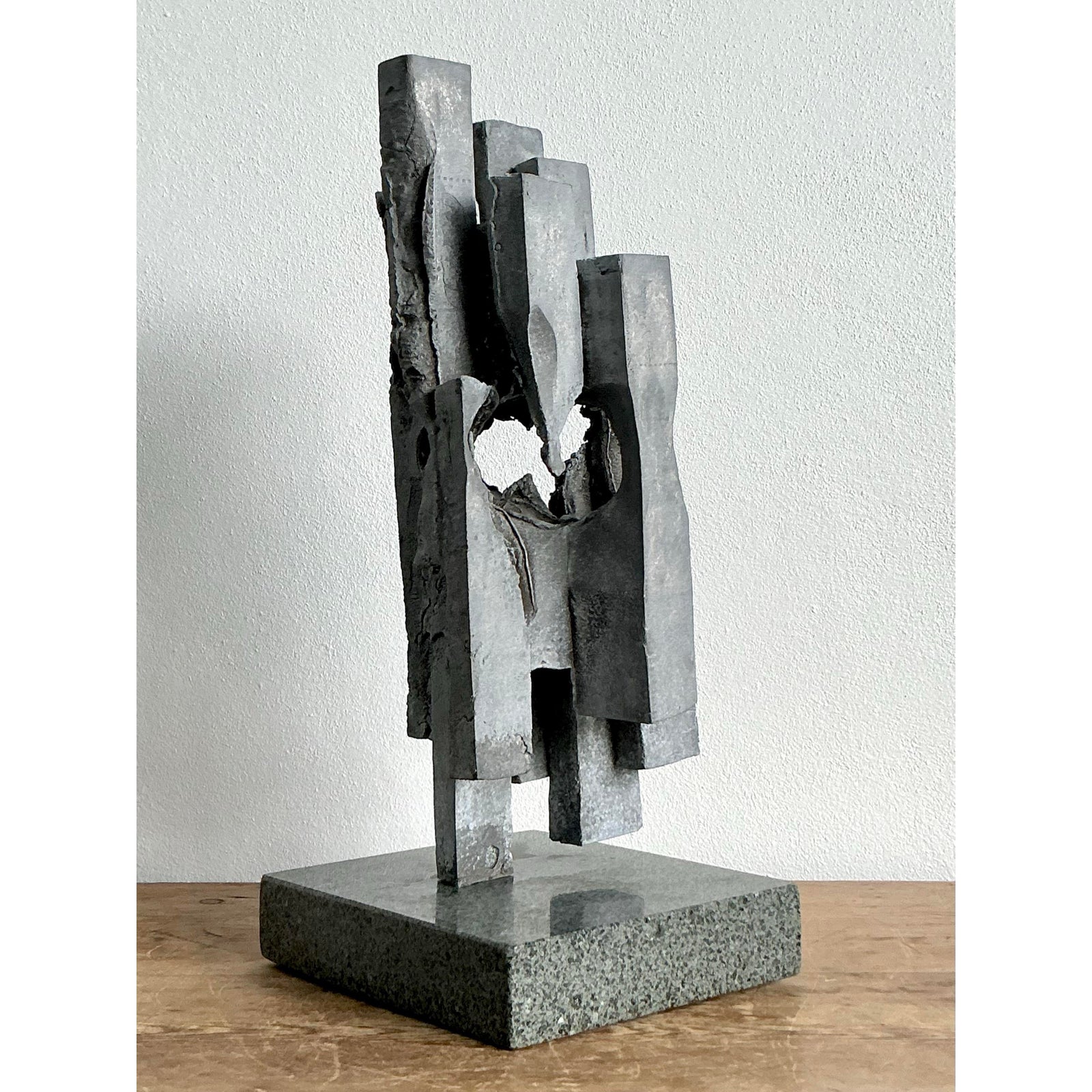 Vintage Boho Brutalist Modernist Sculpture - Top view