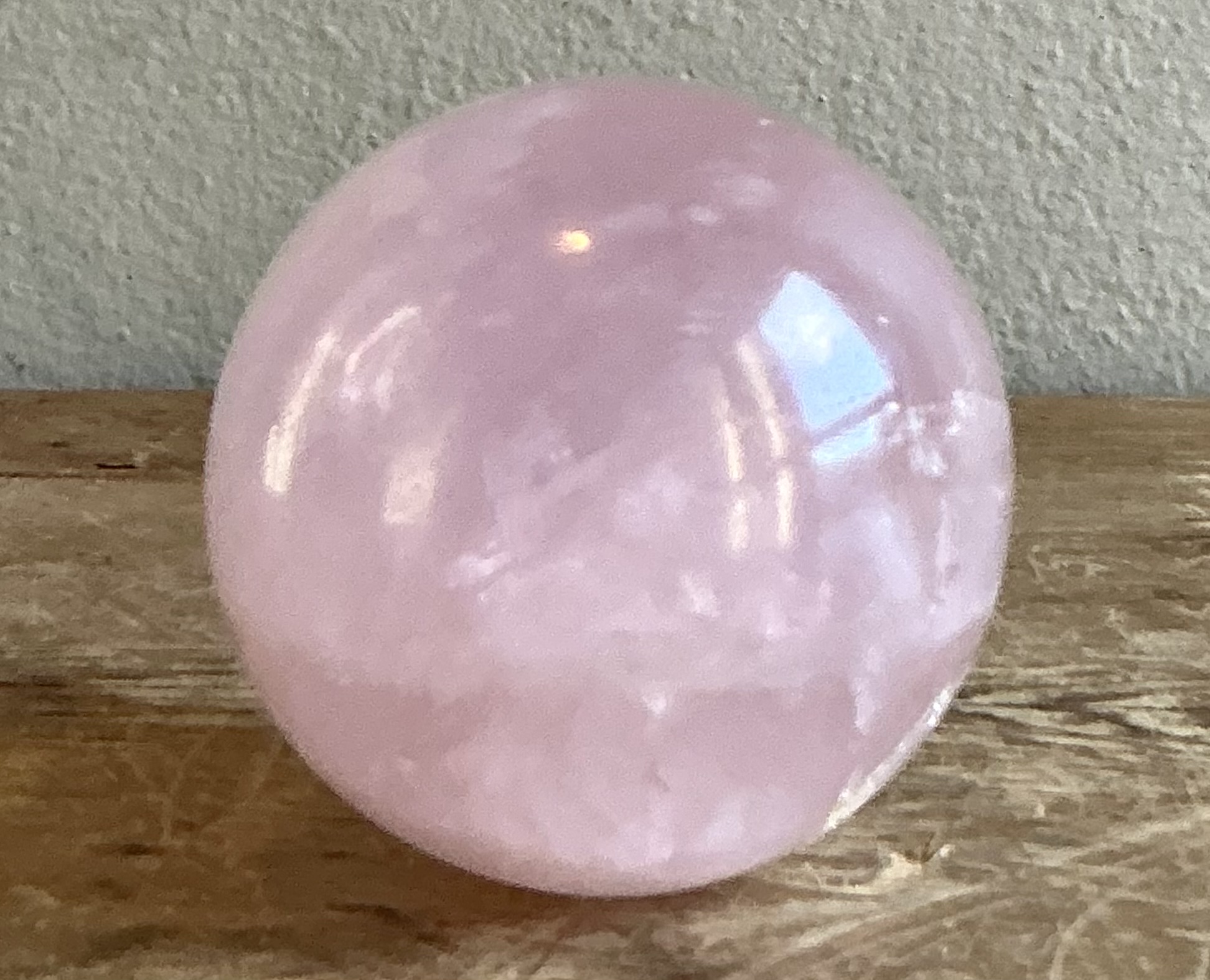 Vintage Boho Rose Quartz Sphere - Detail view