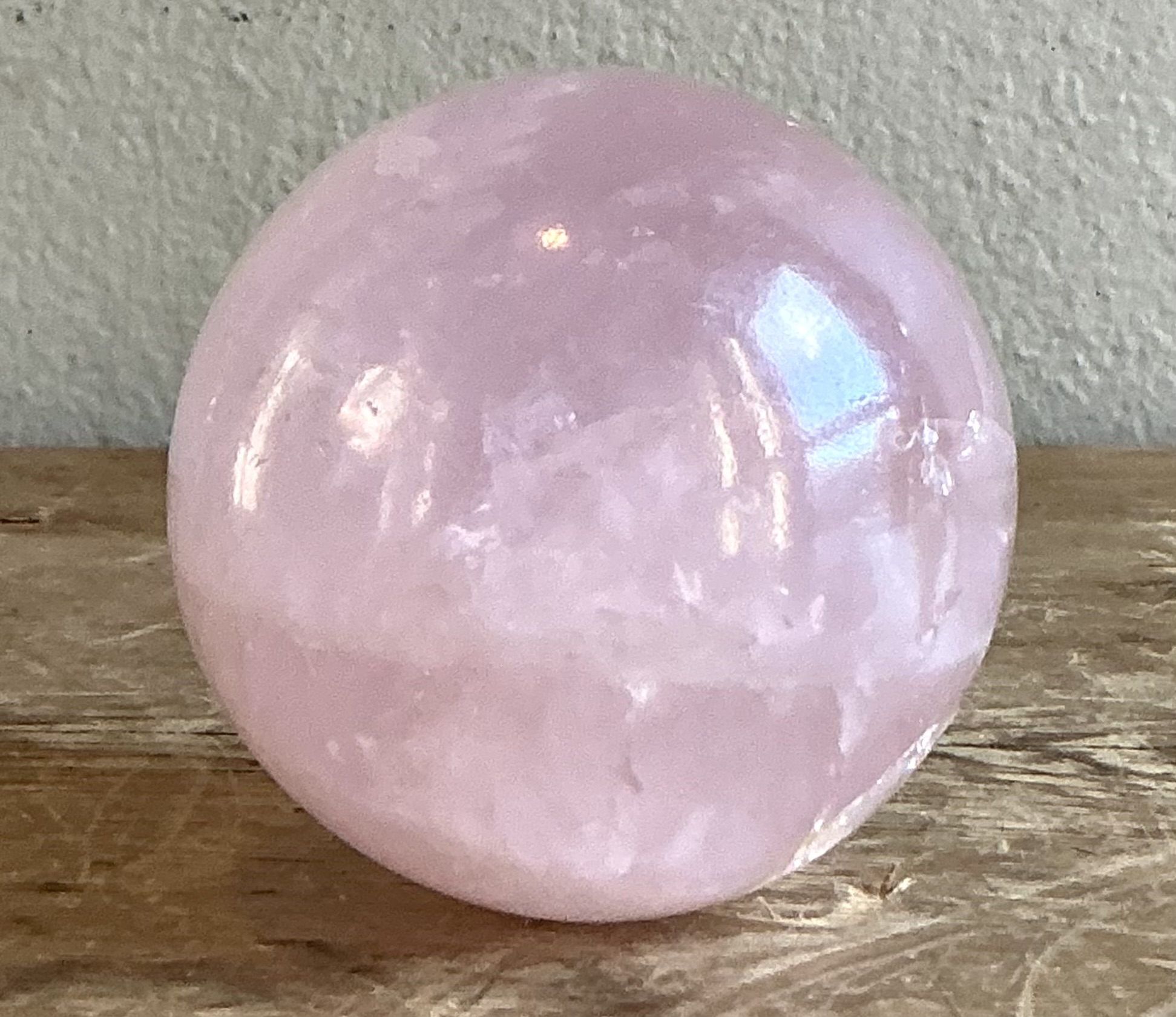 Vintage Boho Rose Quartz Sphere - Back view