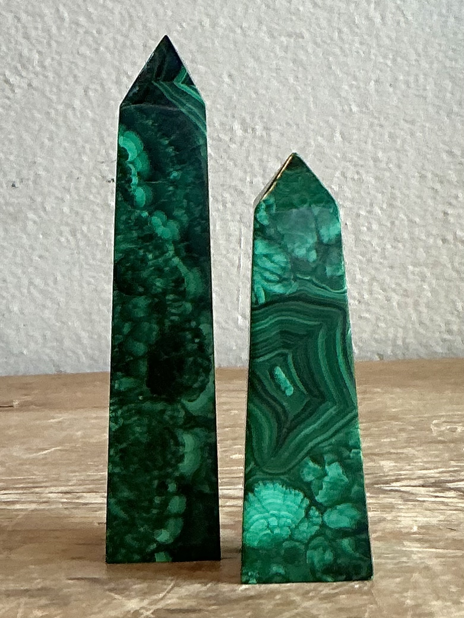 Vintage Boho Malachite Obelisk- a Pair - Top view