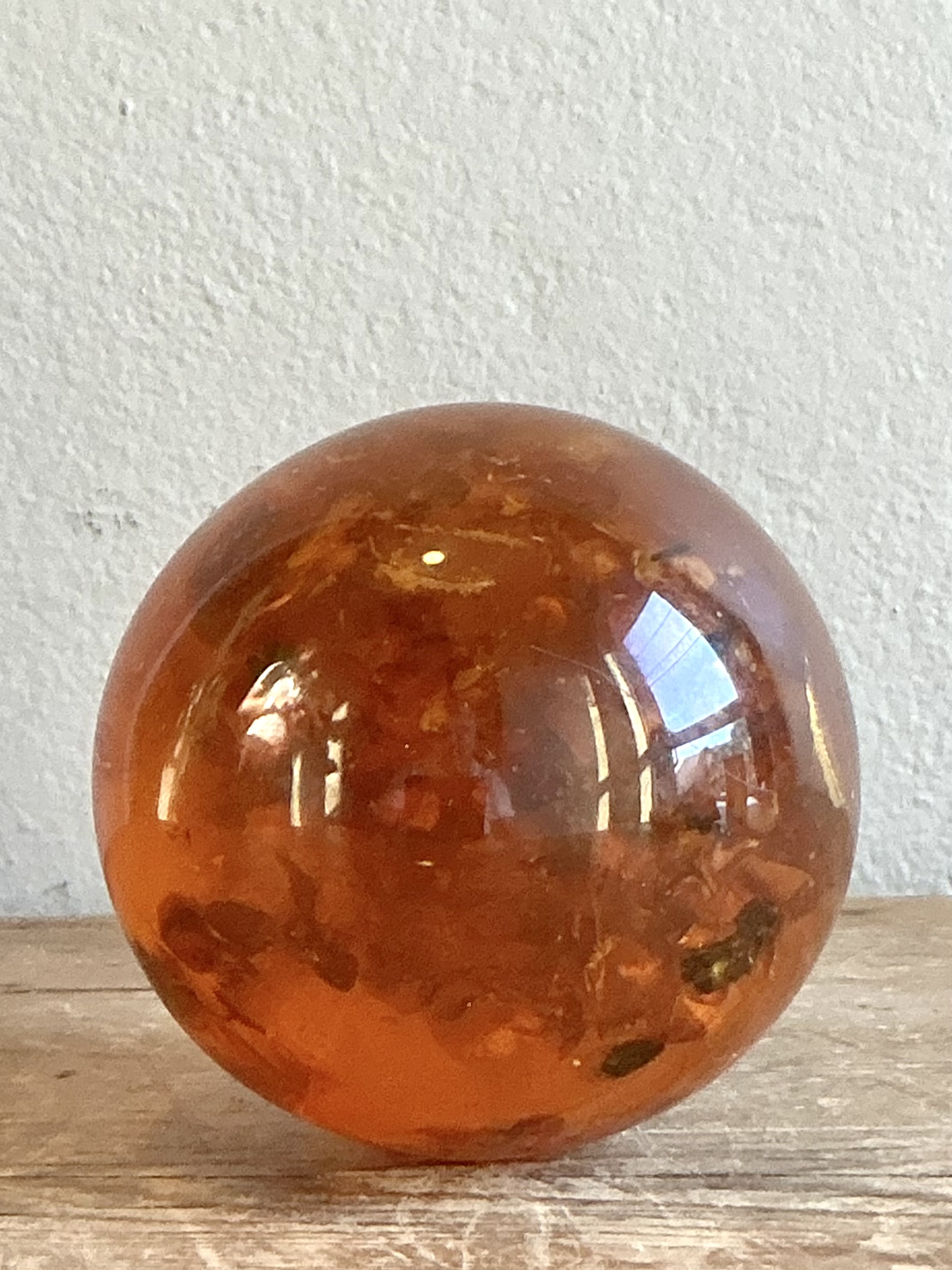 Vintage Boho Amber Sphere - Side view