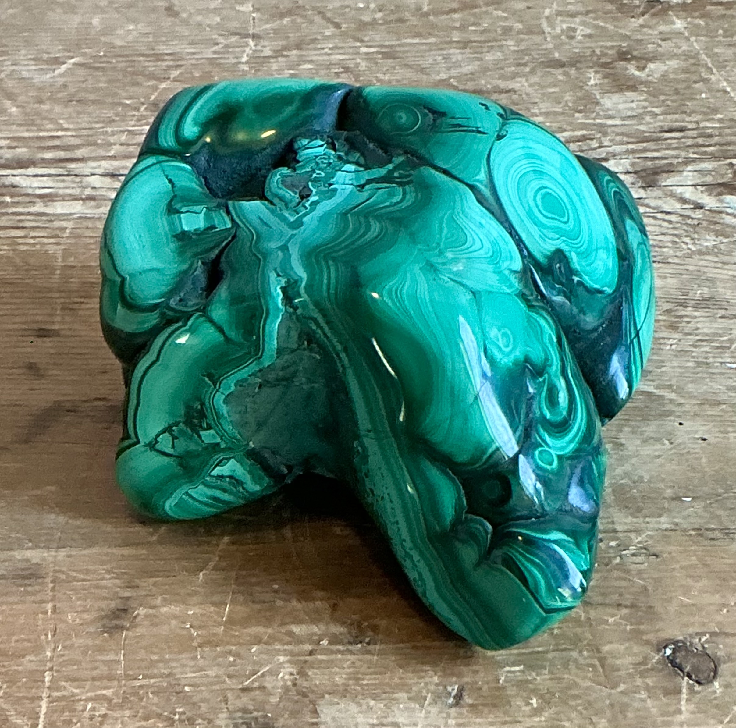 Vintage Boho Malachite Chunk - Back view