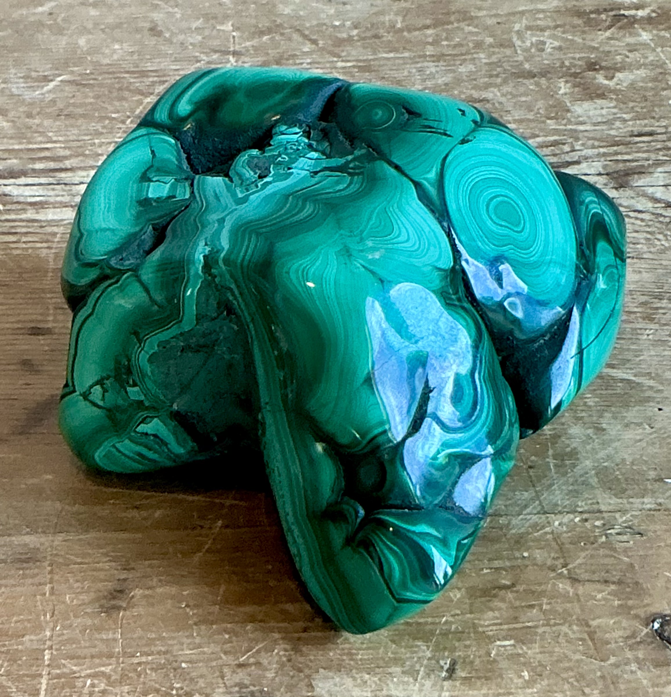 Vintage Boho Malachite Chunk - Detail view