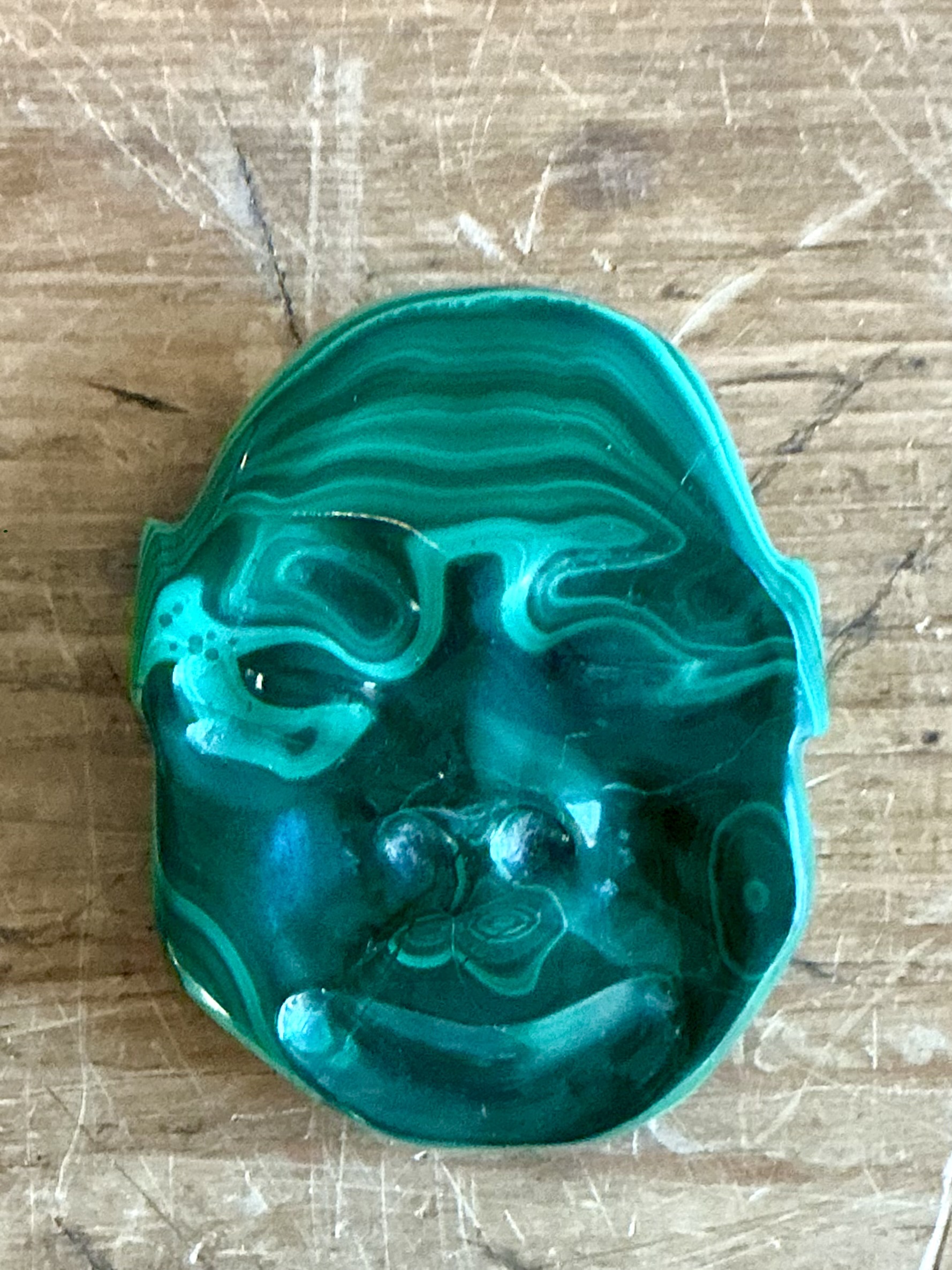 Vintage Boho Malachite Face - Side view