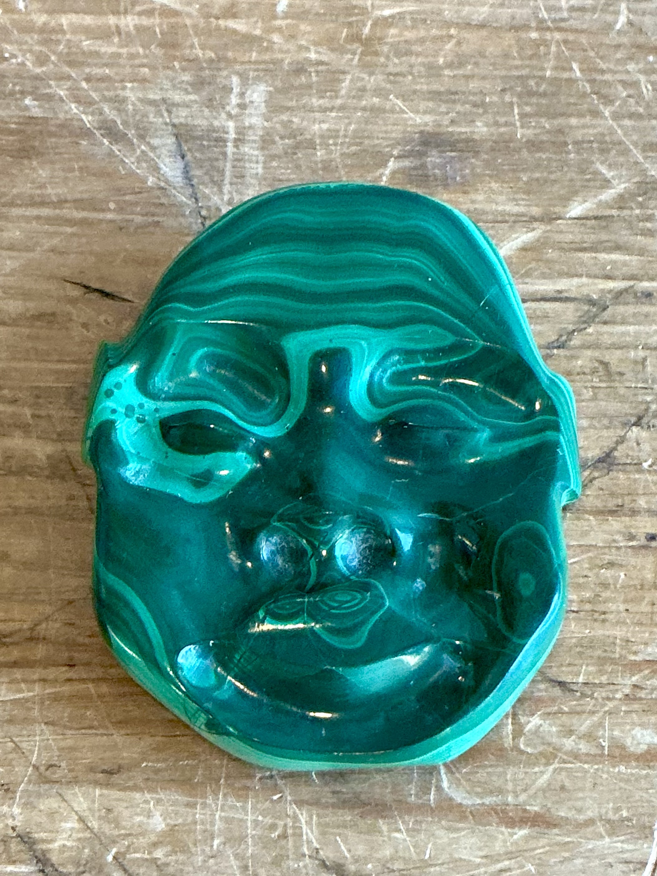 Vintage Boho Malachite Face - Back view