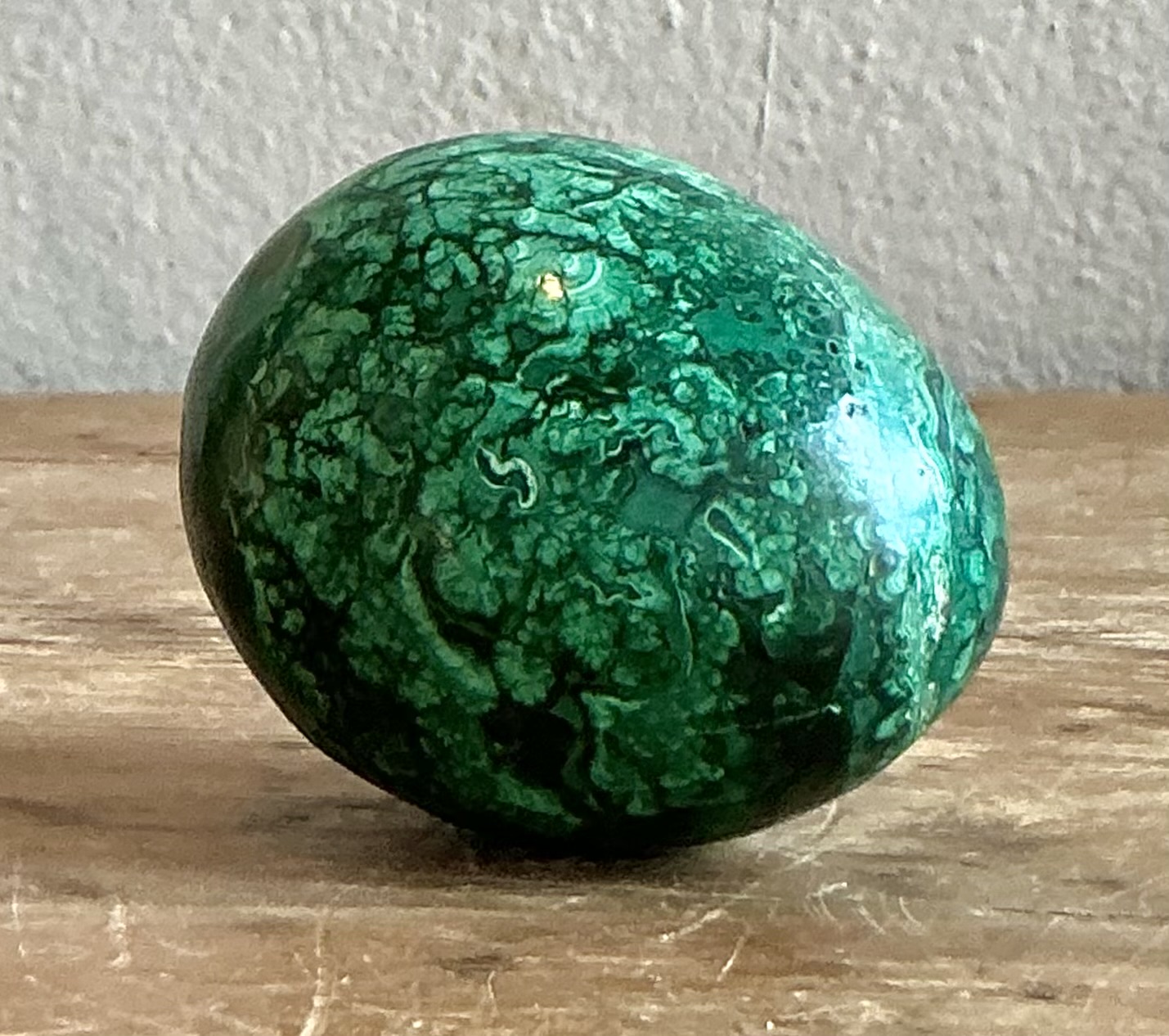 Vintage Boho Malachite Egg - Side view