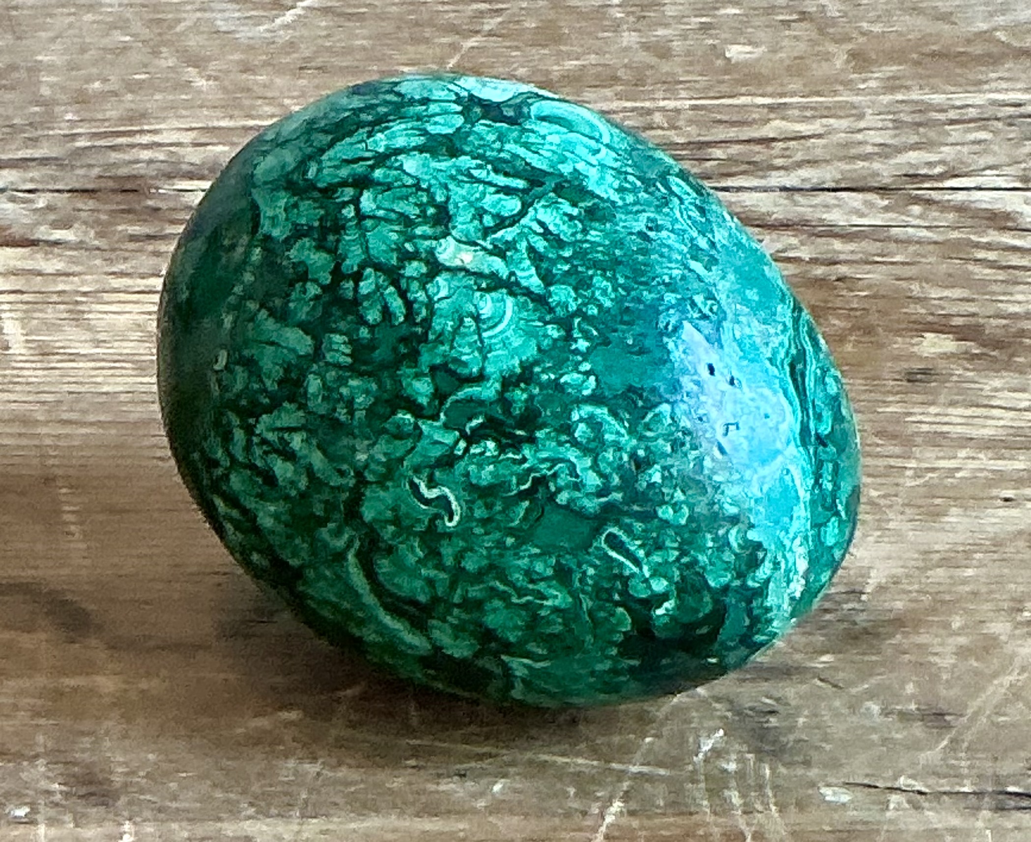 Vintage Boho Malachite Egg - Back view