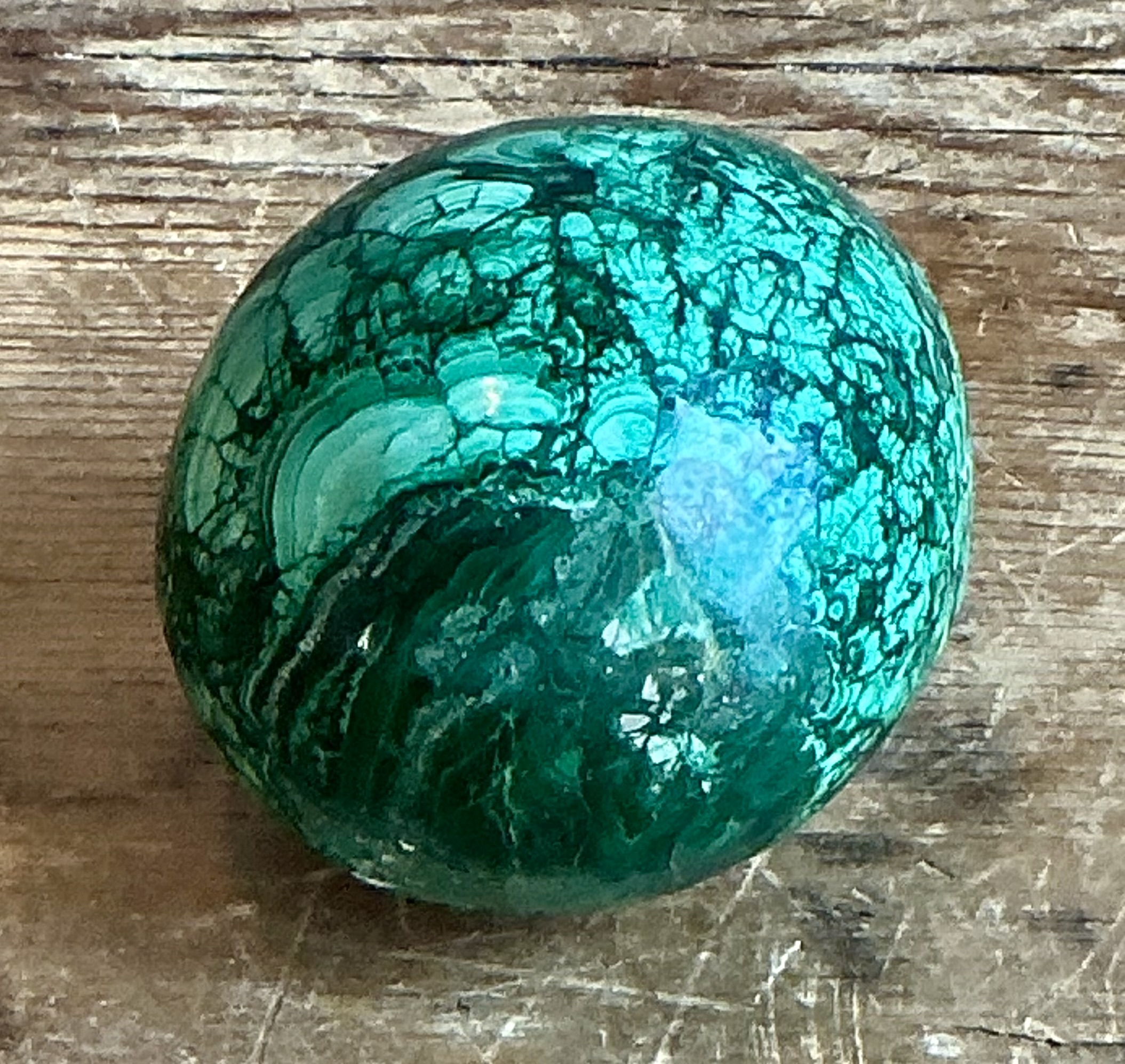 Vintage Boho Malachite Egg - Top view