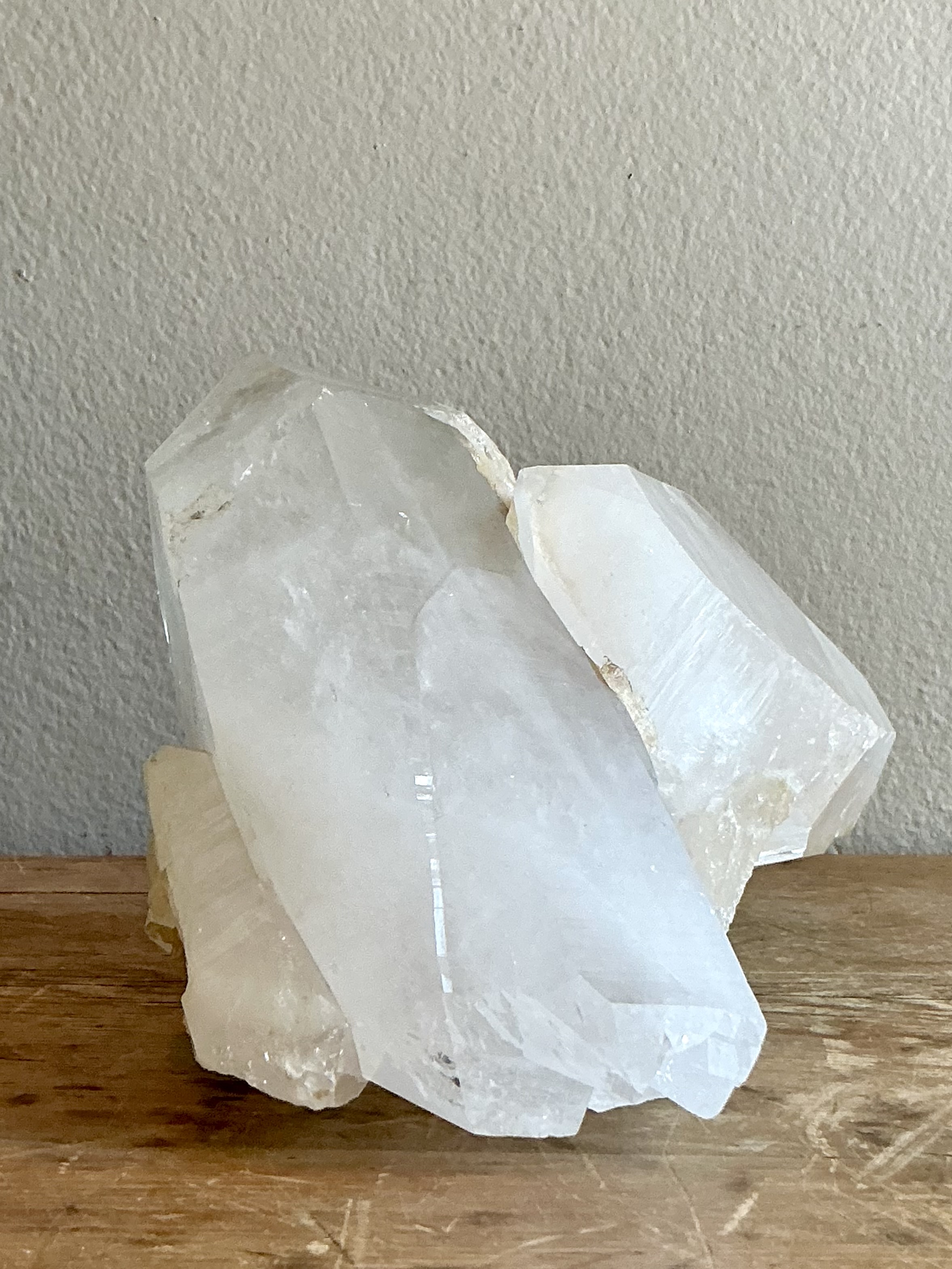 Vintage Boho Large Clear Quartz Point Cluster - Top view