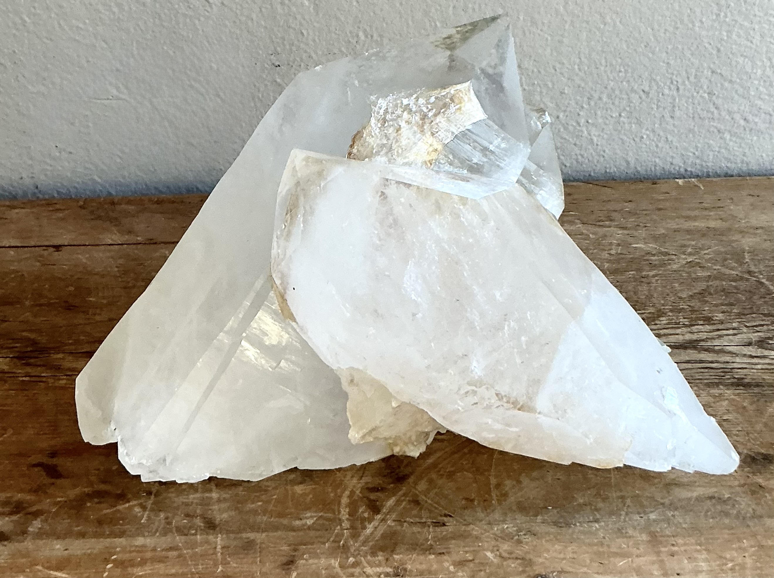 Vintage Boho Large Clear Quartz Point Cluster - Detail view