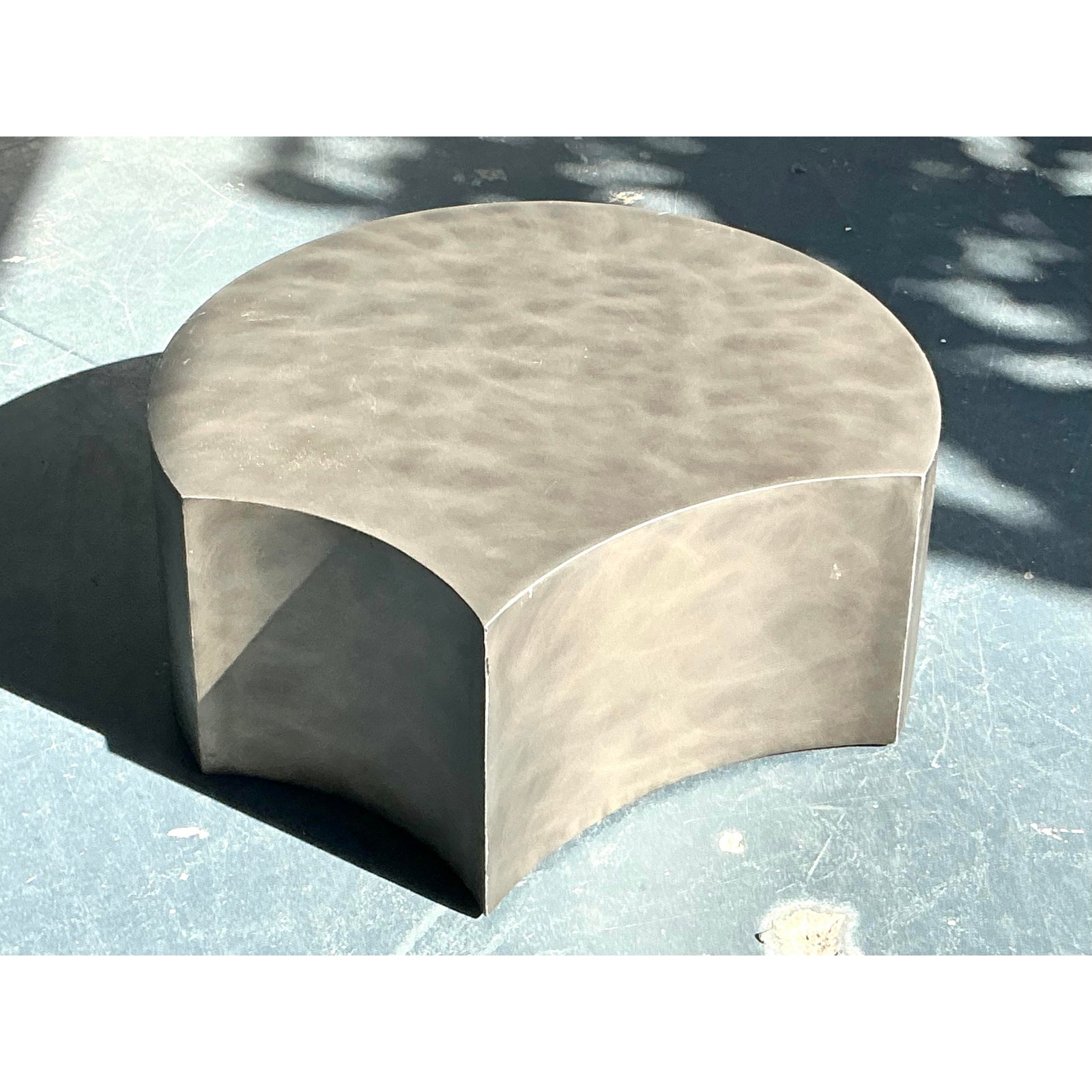 Vintage Postmodern Sculpted Metal Coffee Table - Back view