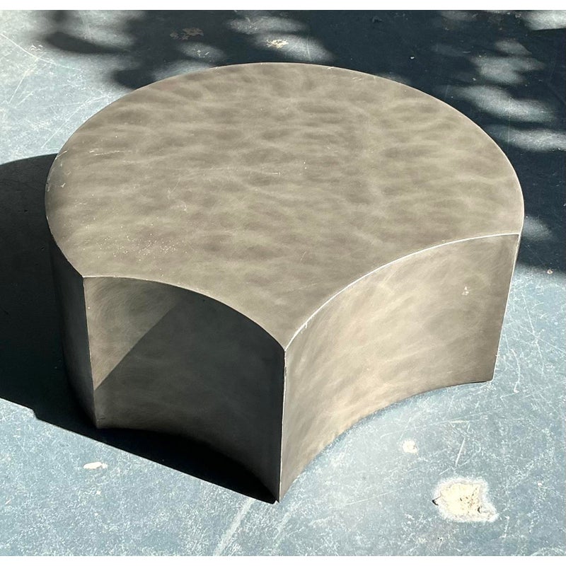 Vintage Postmodern Sculpted Metal Coffee Table - Detail view