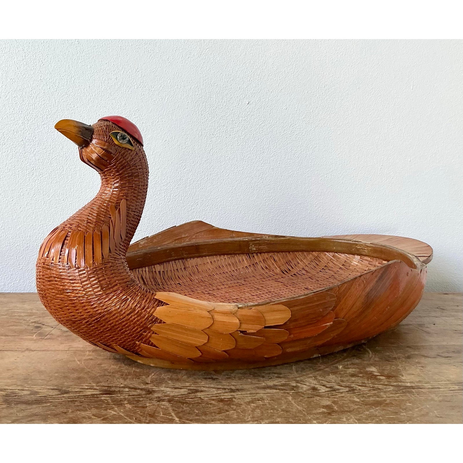 Vintage Shanghai Handicrafts Duck Tray - Side view
