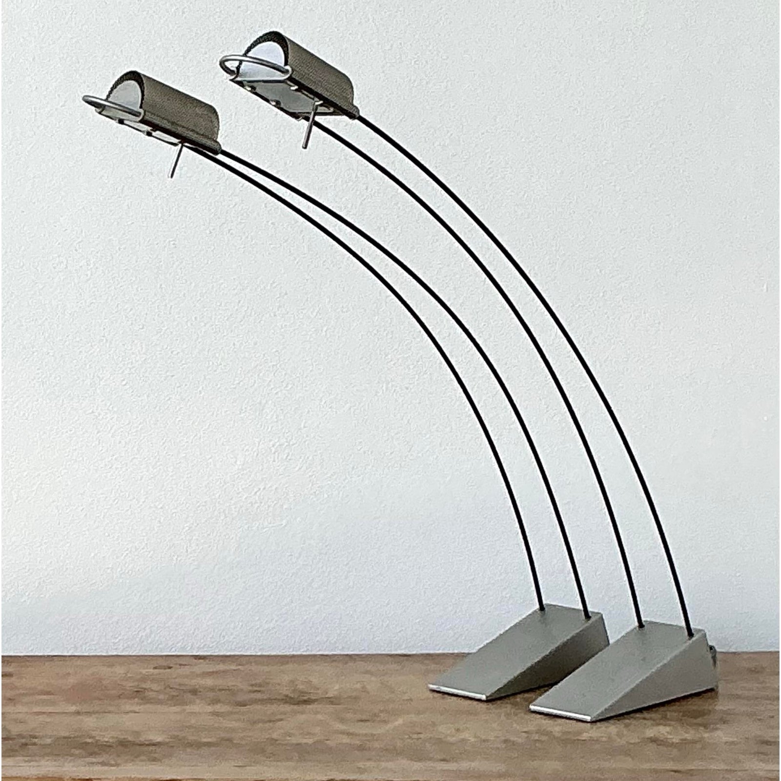 Vintage Contemporary Arc Table Lamps After Robert Sonneman - Detail view