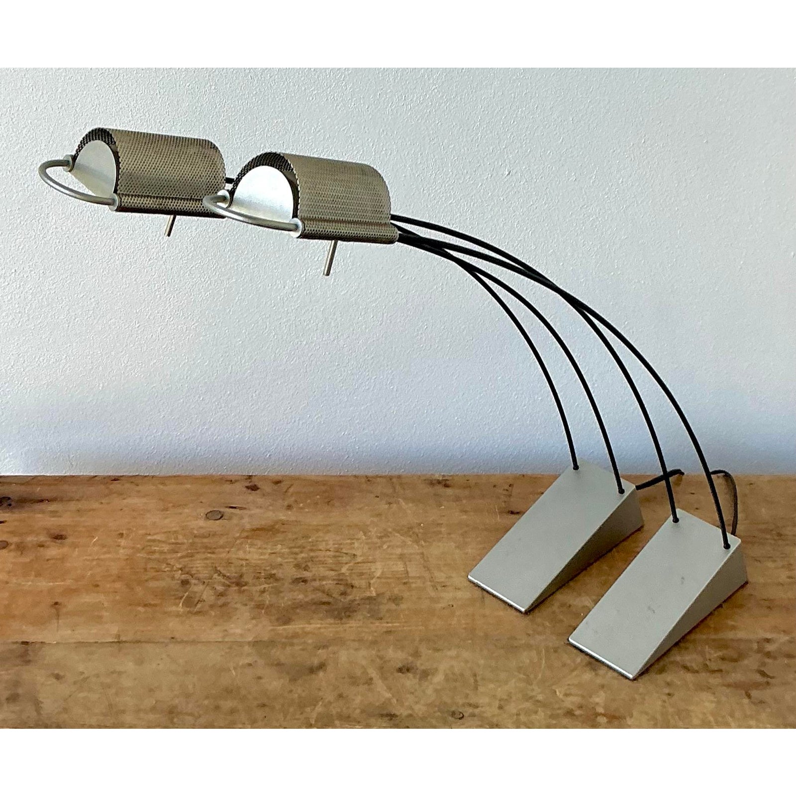 Vintage Contemporary Arc Table Lamps After Robert Sonneman - Top view