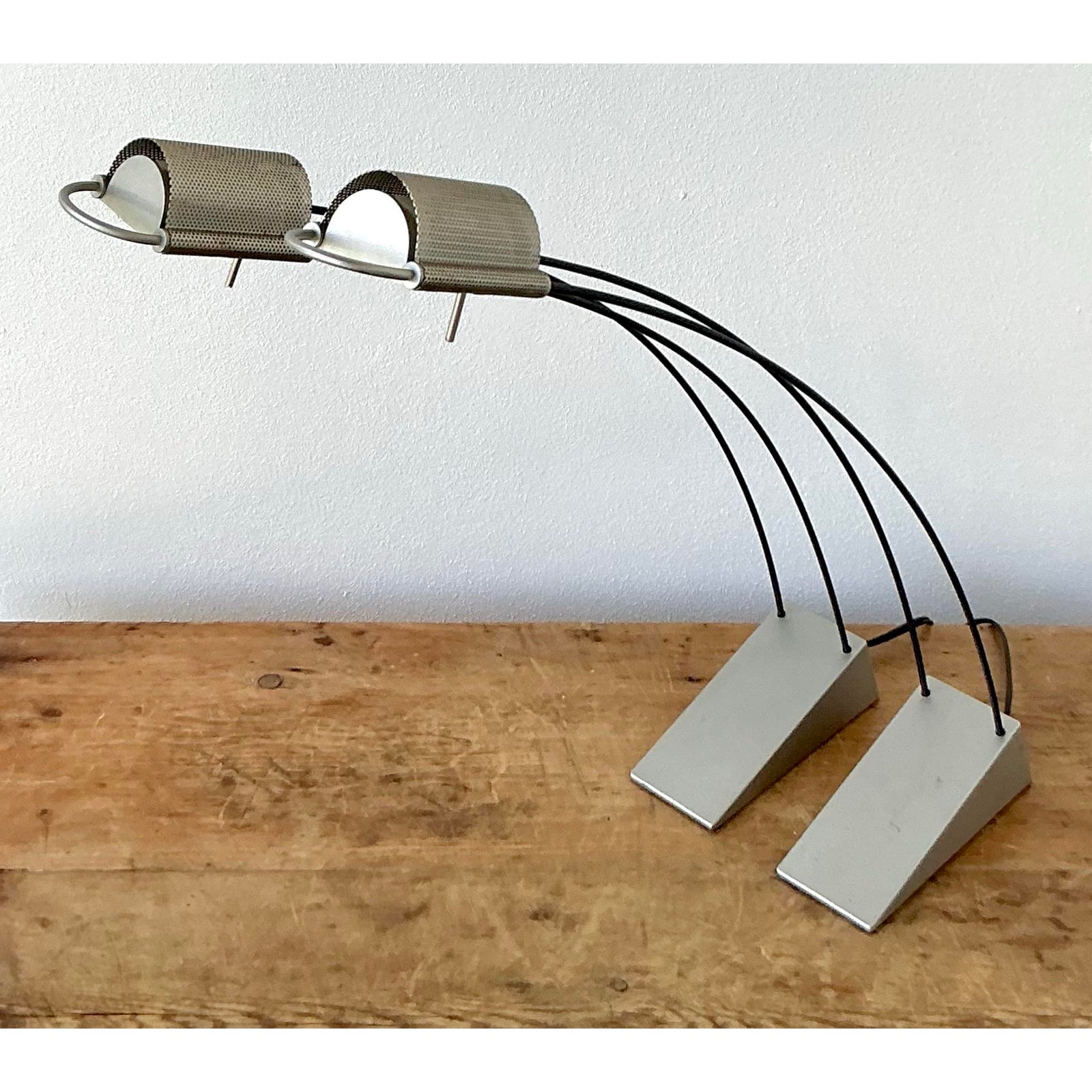 Vintage Contemporary Arc Table Lamps After Robert Sonneman - Back view