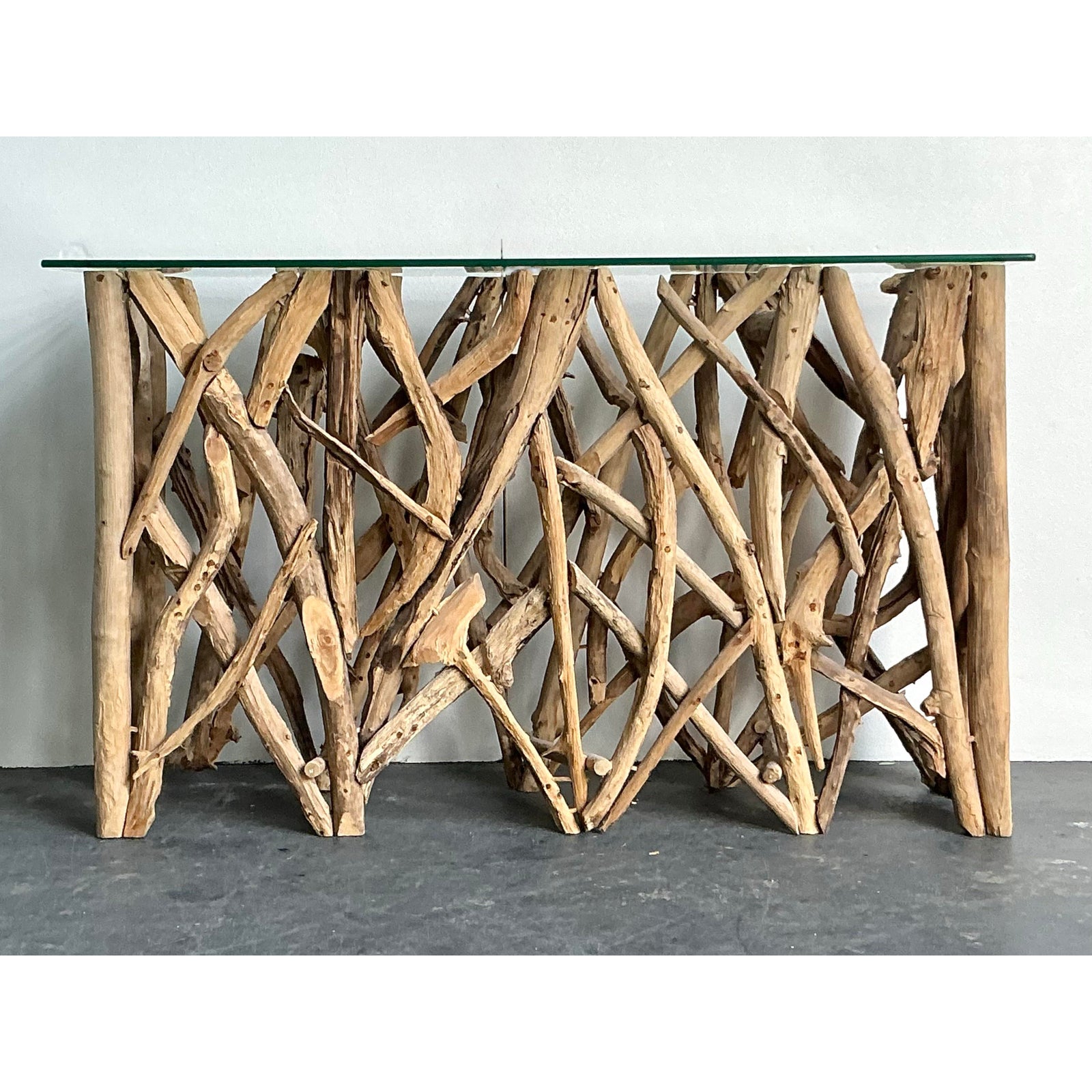 Vintage Boho Twisted Branch Console Table - Detail view