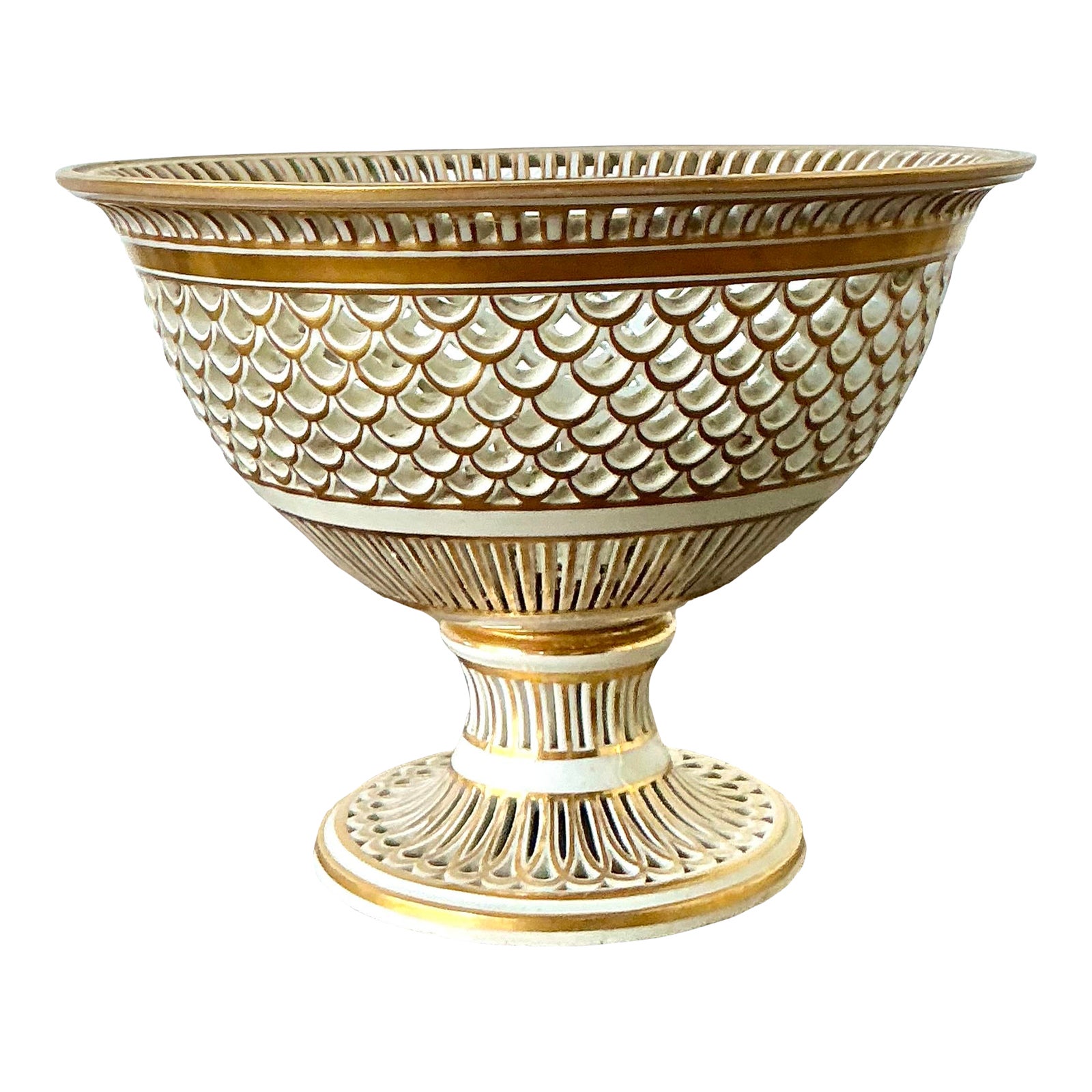 Vintage Regency Pierced Porcelain Bowl