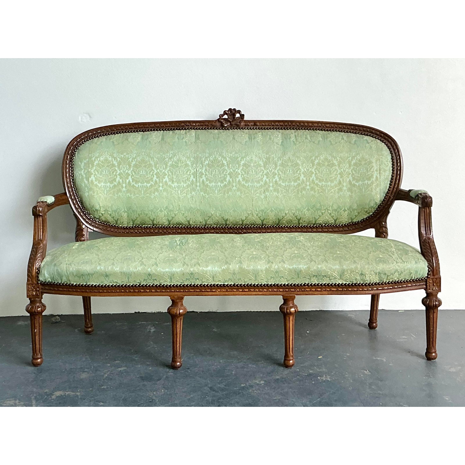 Vintage Boho Carved Canape Sofa - Detail view