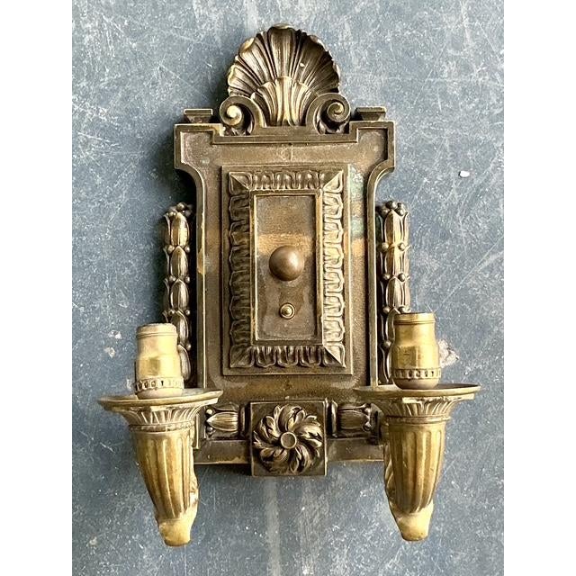 Vintage Boho Empire Bronze Wall Light Sconce - Side view