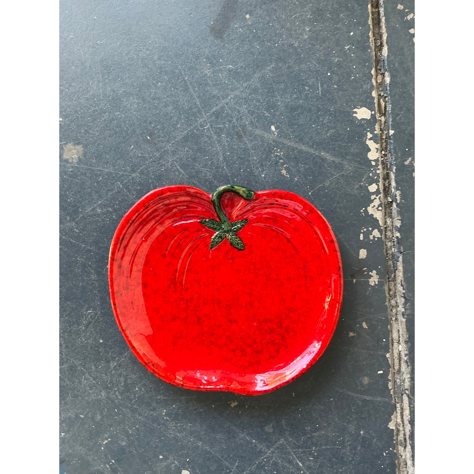 Vintage 1960s Italian Glazed Ceramic Platter - Top view