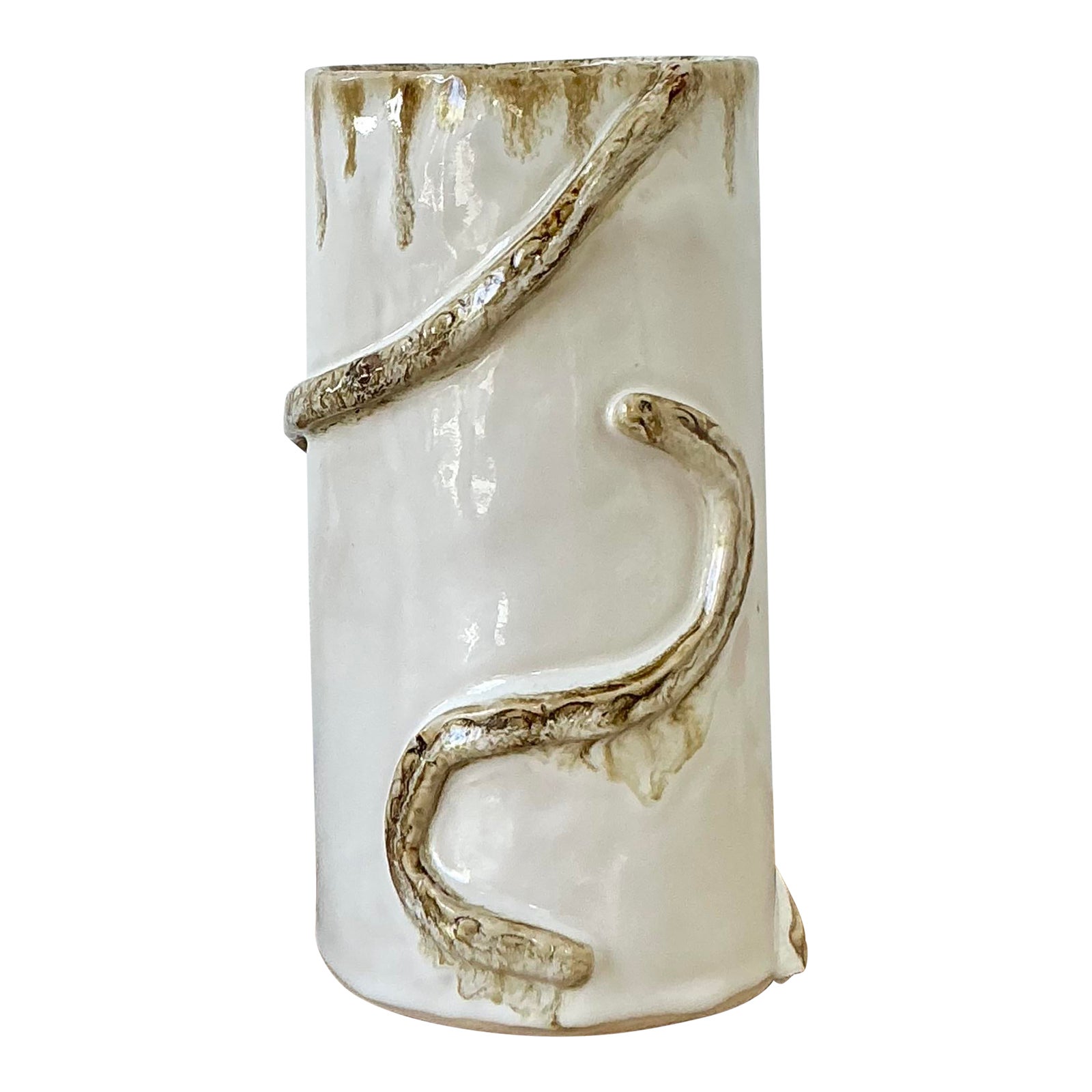 Vintage Boho Original Studio Pottery Snake Vase