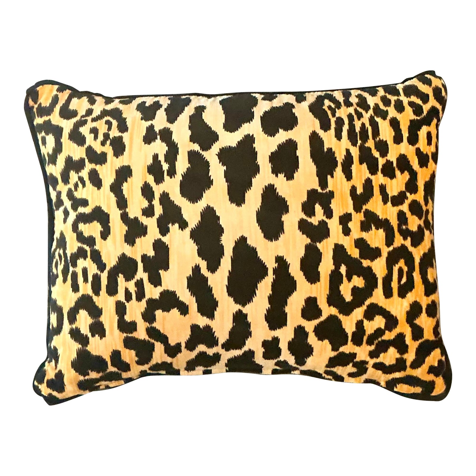 Vintage Boho Leopard Velvet Lumbar Pillow