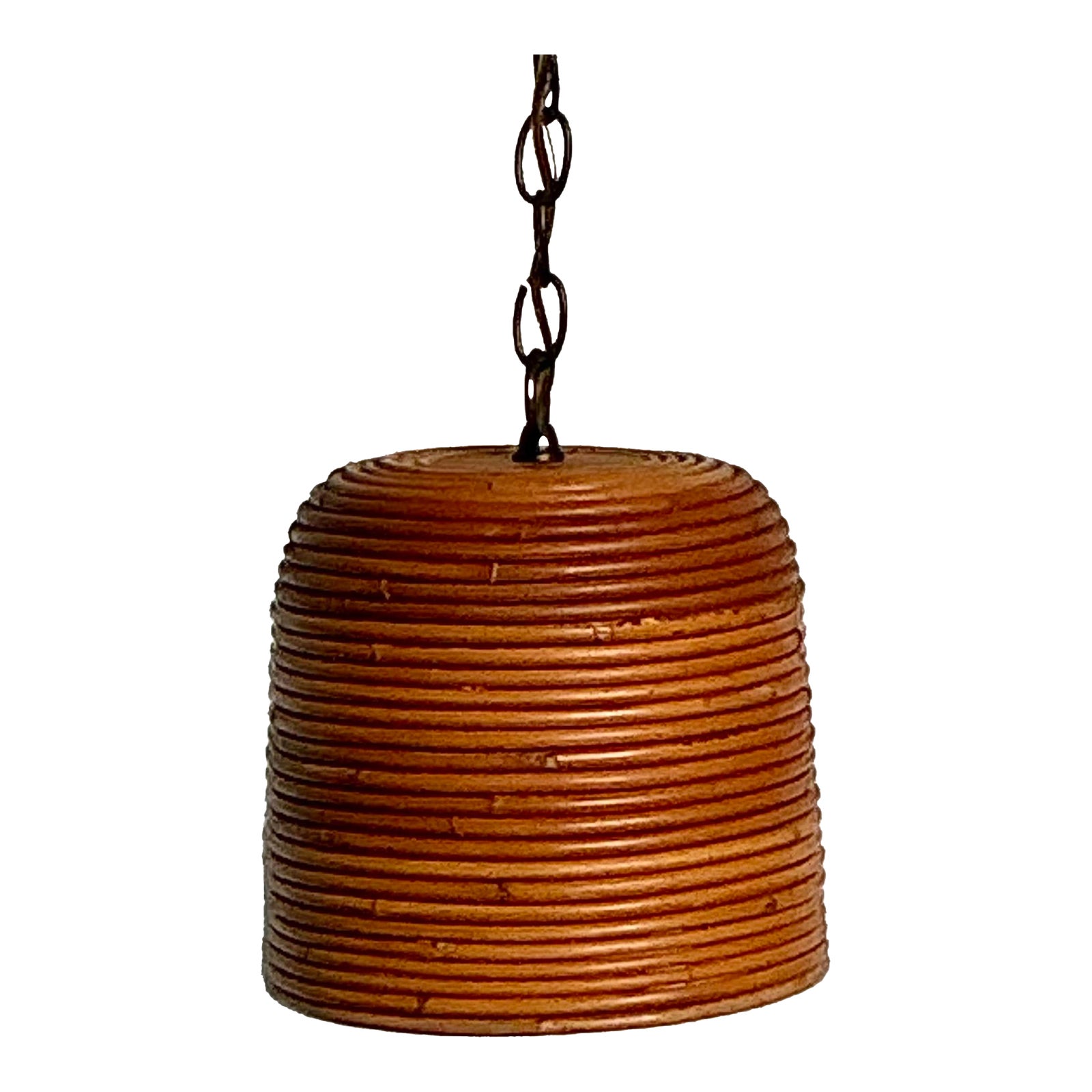 Vintage Boho Coiled Pencil Reed Hanging Light Pendant