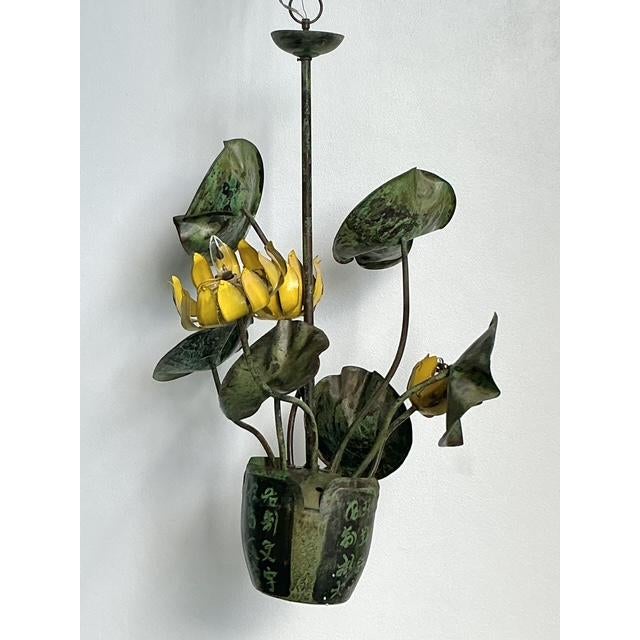 Vintage Boho Garland Faulkner Botanical Chandelier - Side view