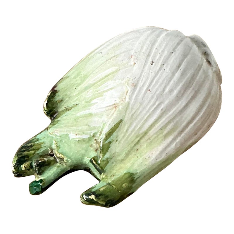 Vintage Boho Italian Glazed Ceramic Fennel