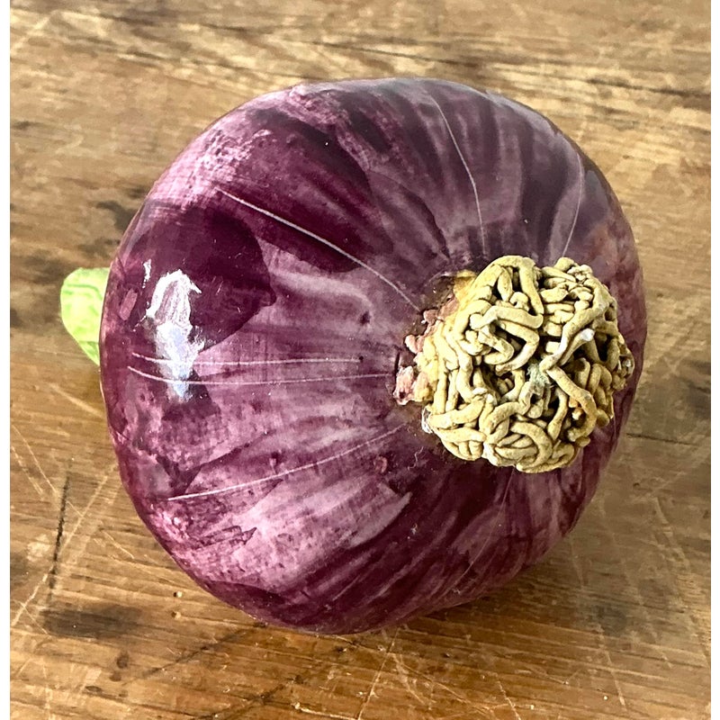 Vintage Italian Glazed Ceramic Turnip - Top view