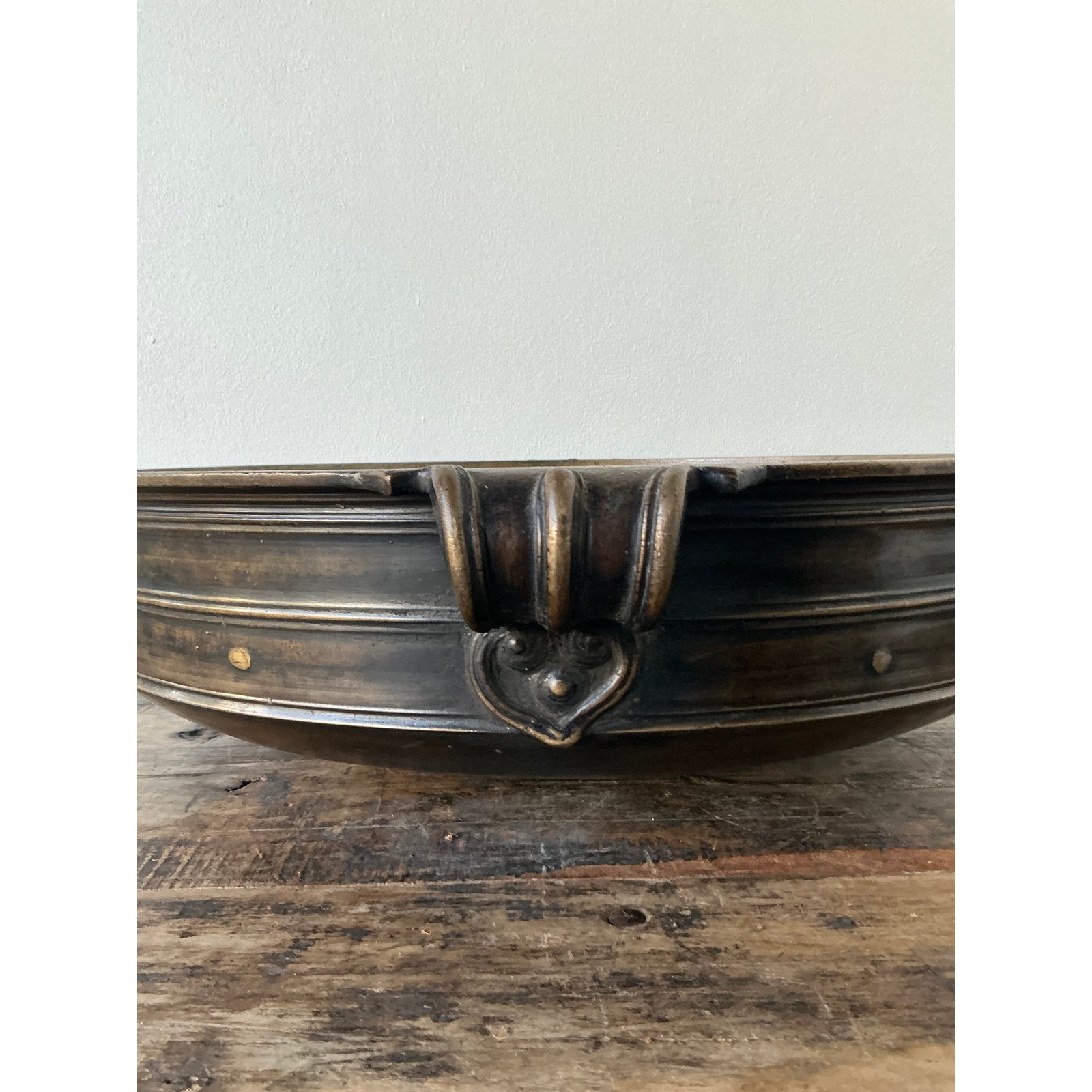 Vintage Boho Bronze Urli Bowl - Top view