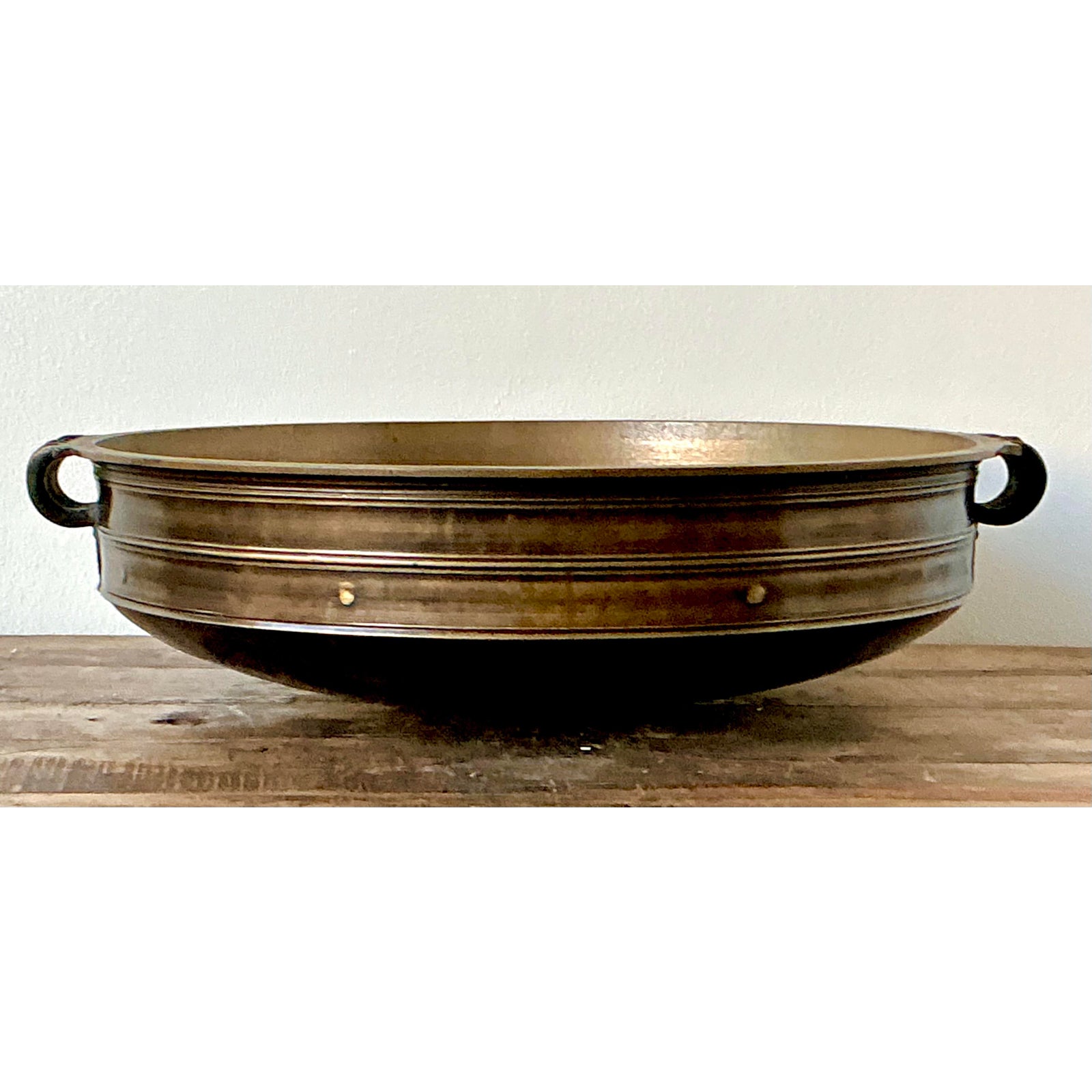 Vintage Boho Bronze Urli Bowl - Detail view