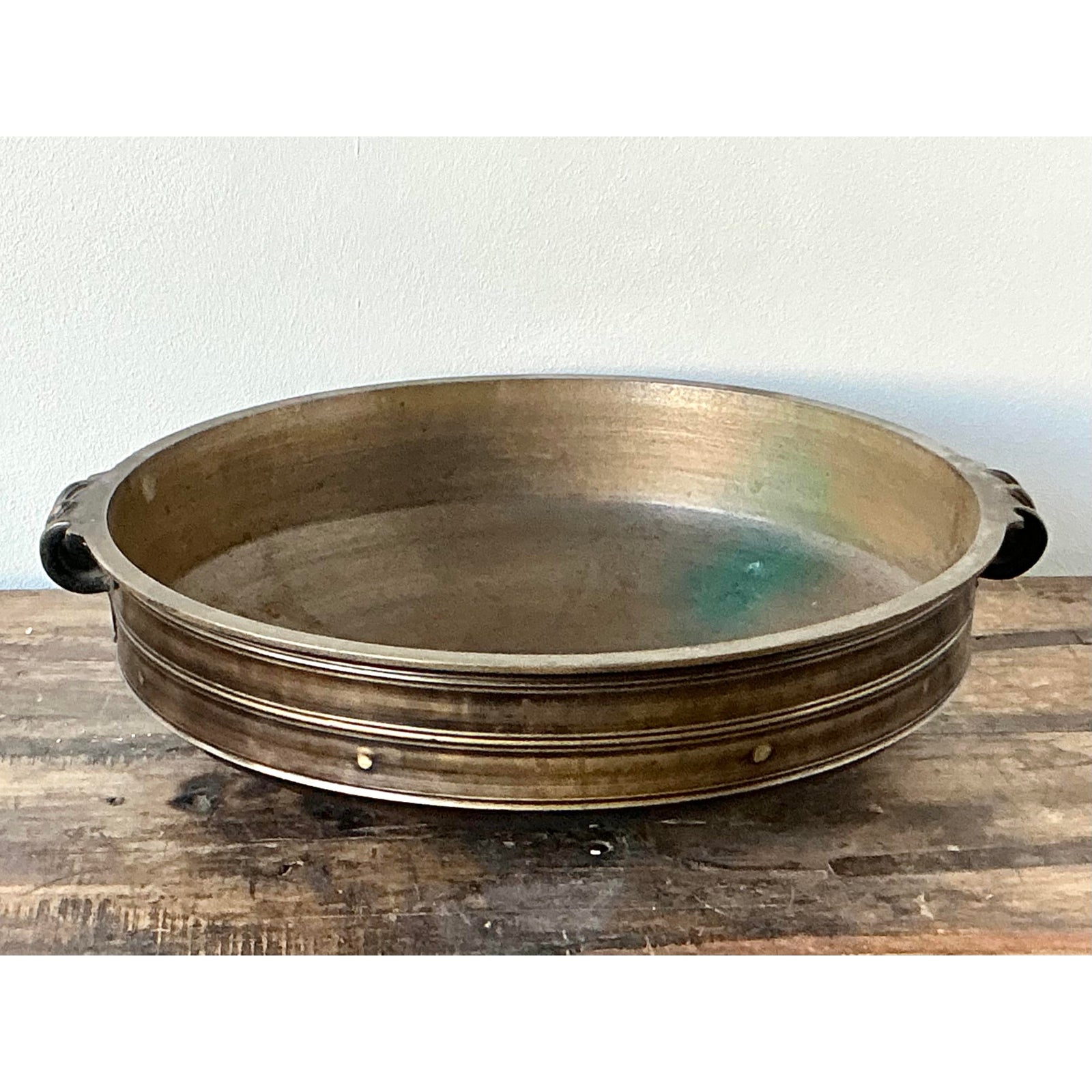 Vintage Boho Bronze Urli Bowl - Back view