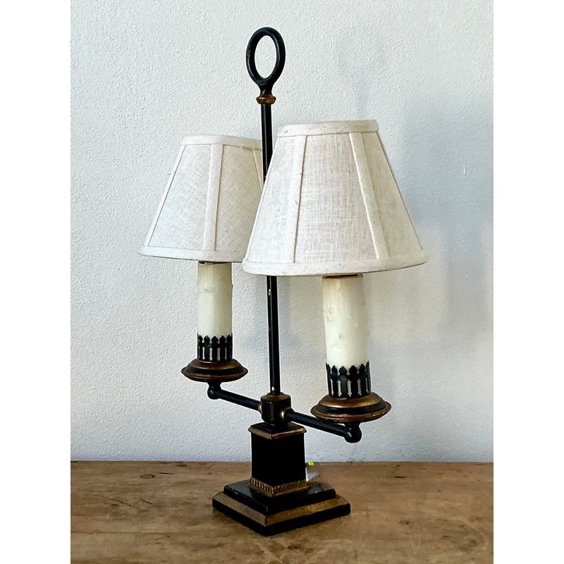 Vintage Regency Gilt Tipped Bouillotte Lamp - Top view