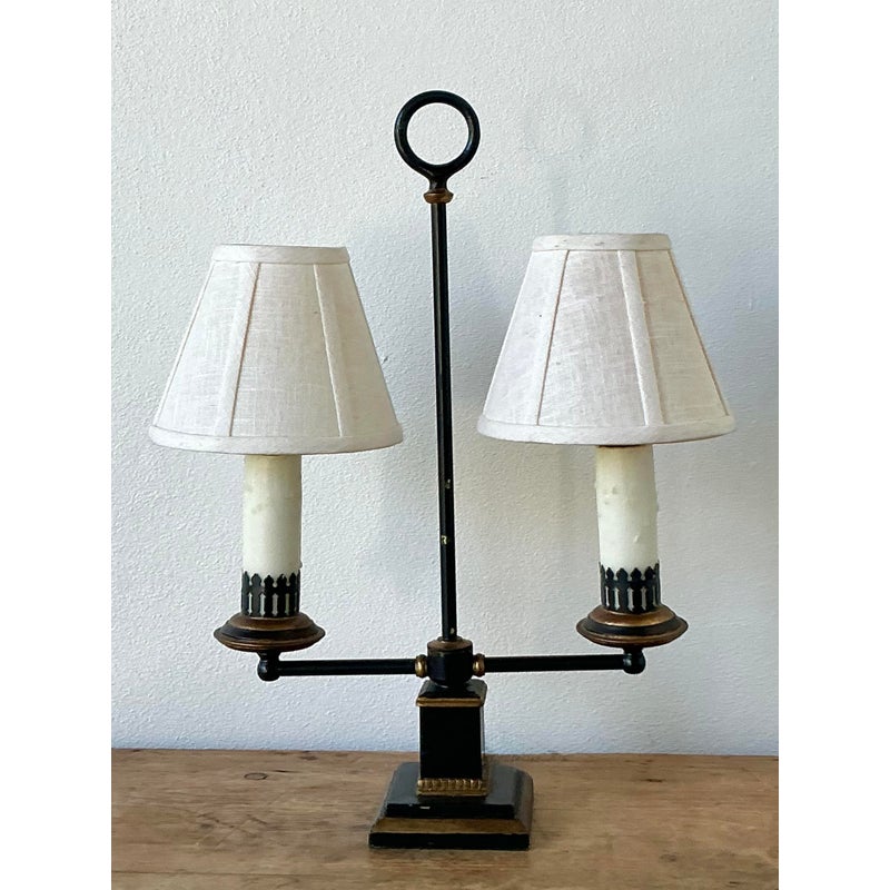 Vintage Regency Gilt Tipped Bouillotte Lamp - Detail view