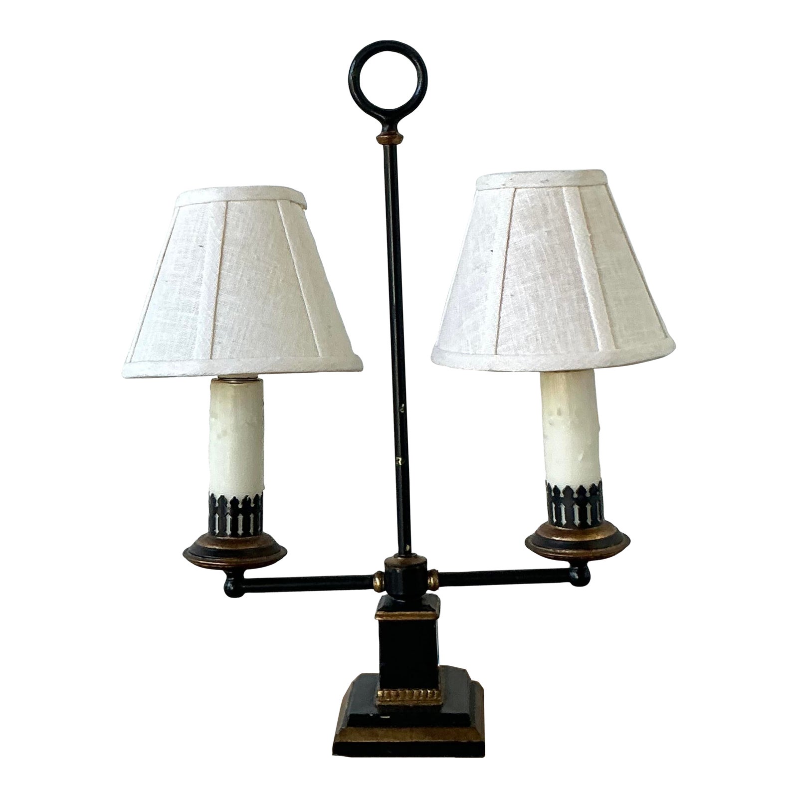 Vintage Regency Gilt Tipped Bouillotte Lamp