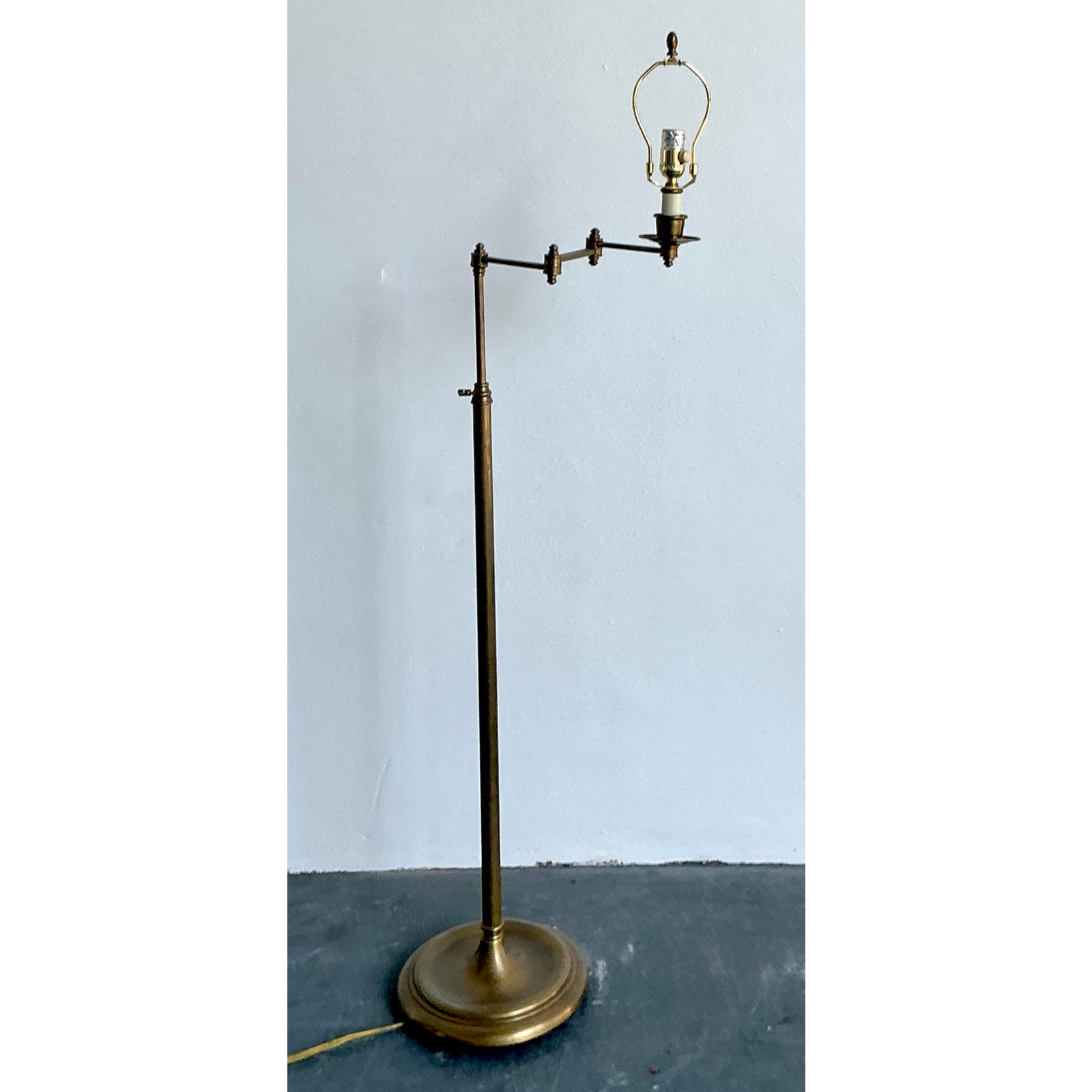 Vintage Regency Brass Articulated Floor Lamp - Back view