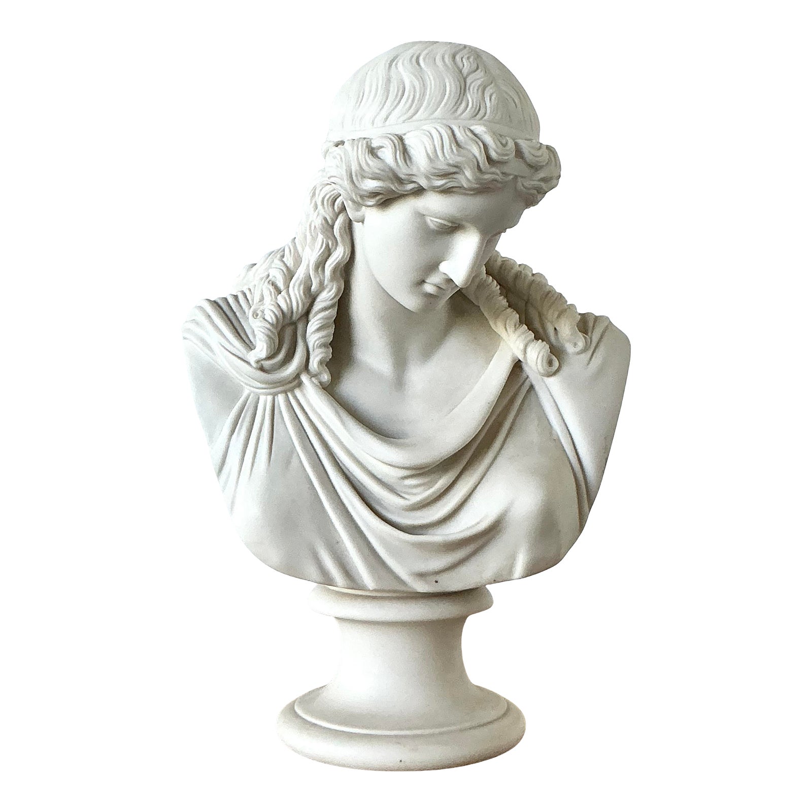 Vintage Boho Ceramic Bust of Goddess of Peace