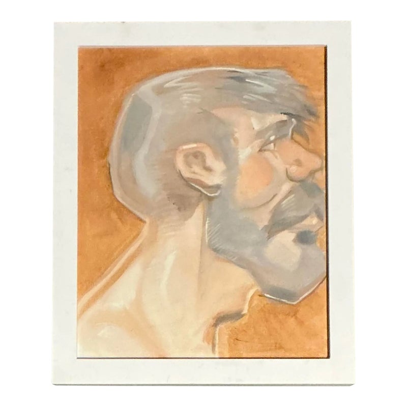 Vintage Boho Original Oil Portrait of Man