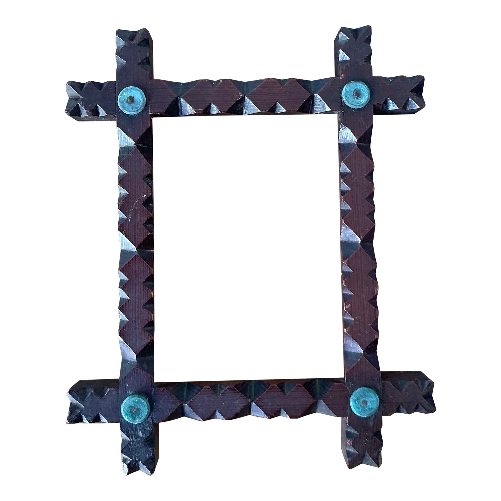 Vintage Boho Tramp Art Frame